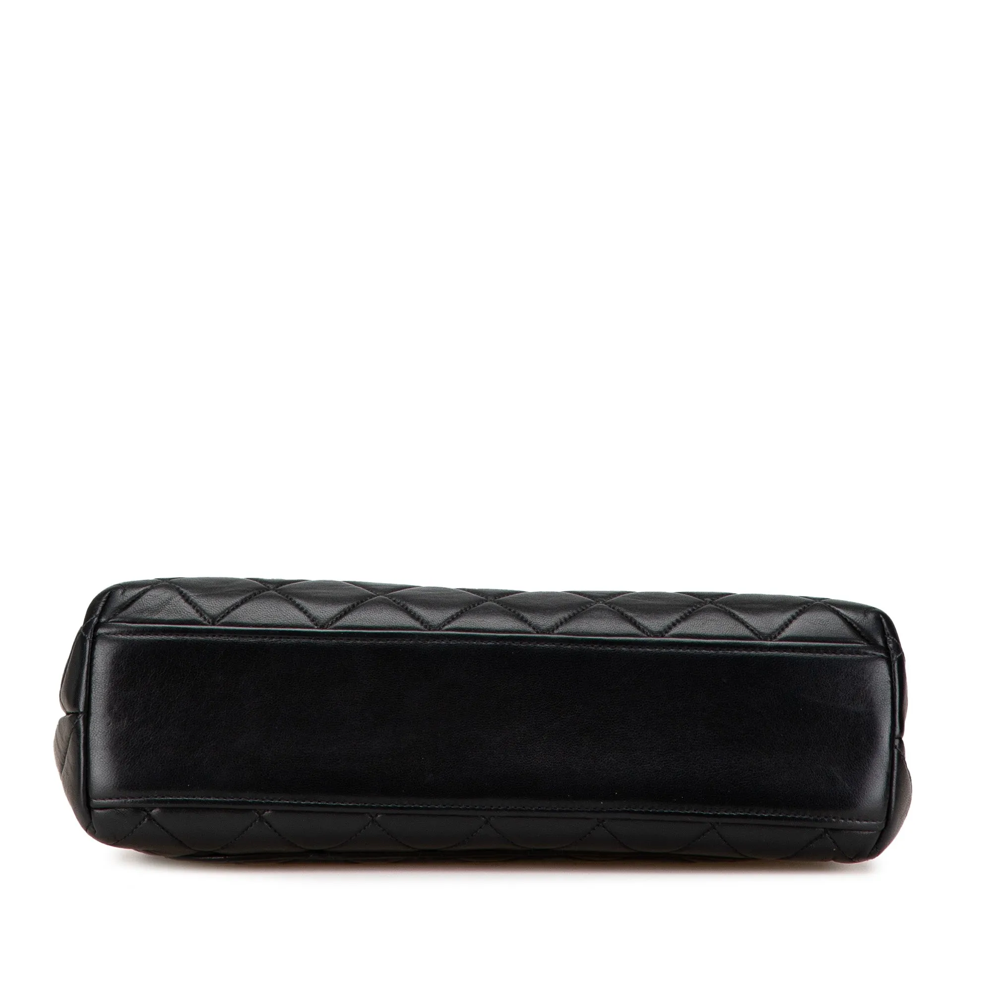 Black Chanel Medium Lambskin Kelly Top Handle Bag
