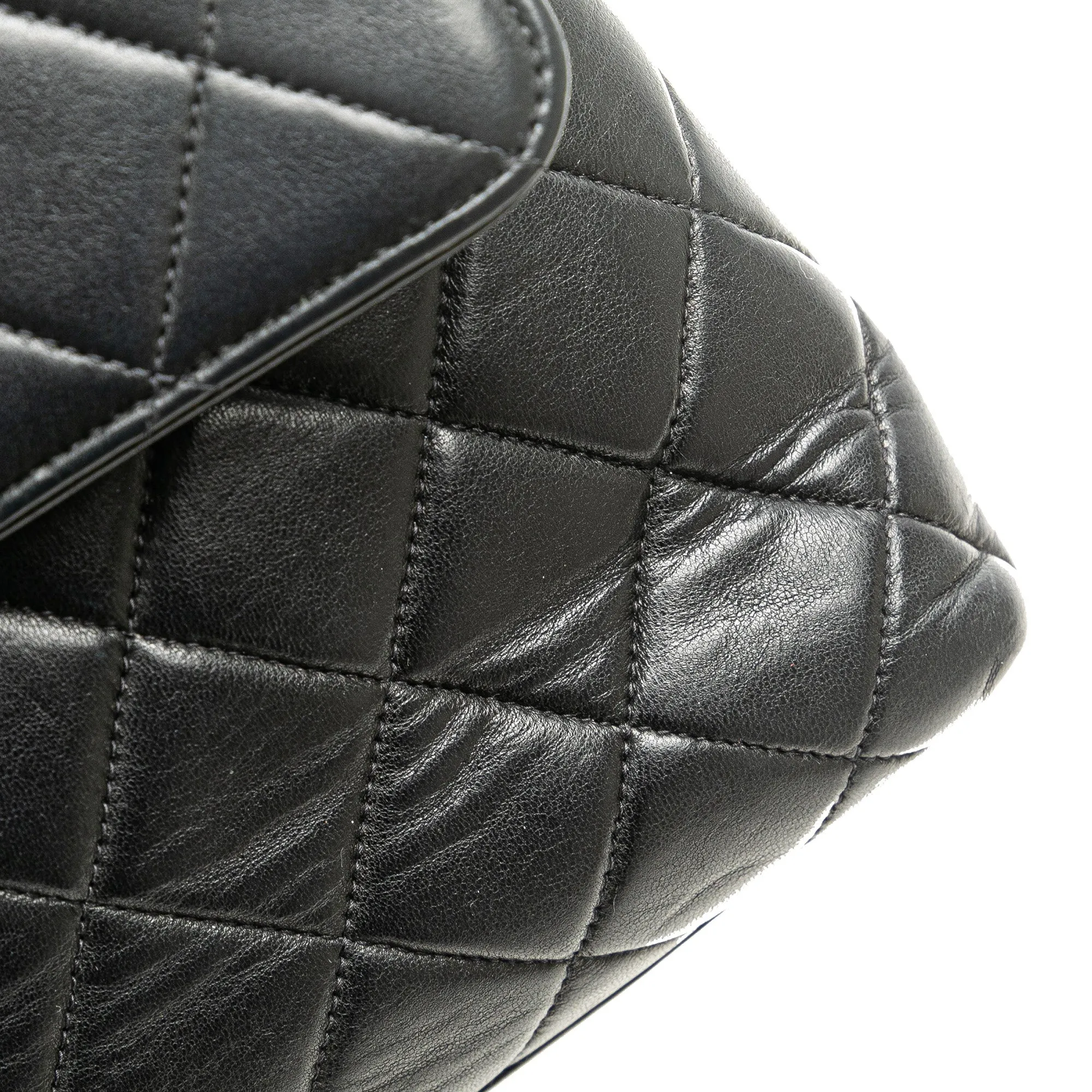 Black Chanel Medium Lambskin Kelly Top Handle Bag