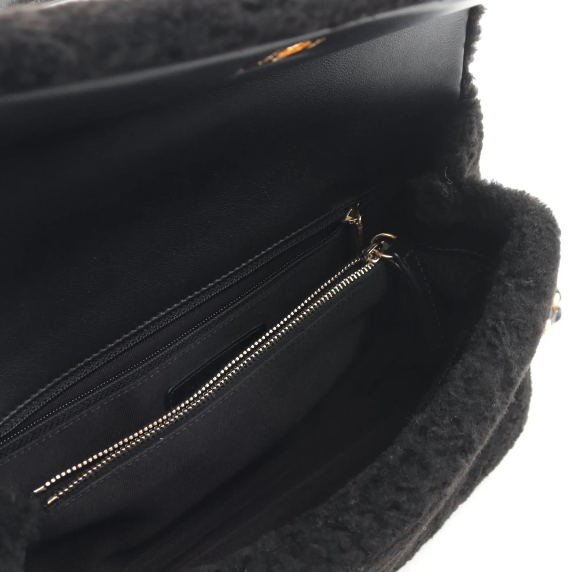 Black Chanel Medium Shearling Coco Top Handle Bag Satchel