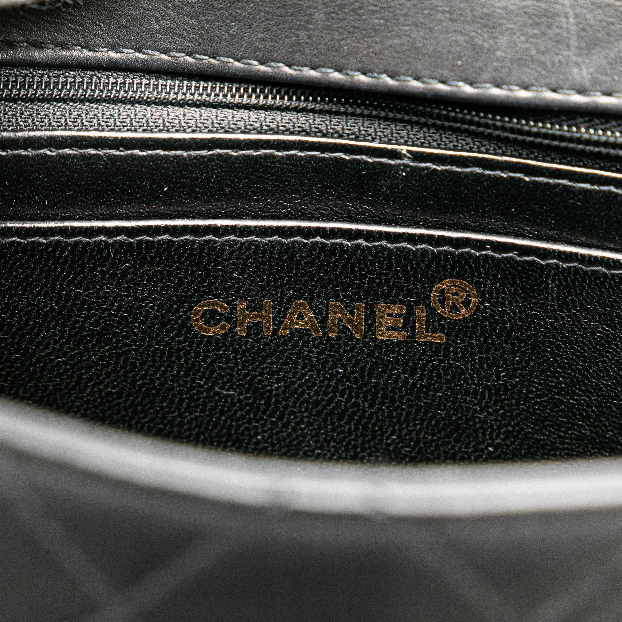 Black Chanel Quilted Lambskin Top Handle Square Flap Handbag