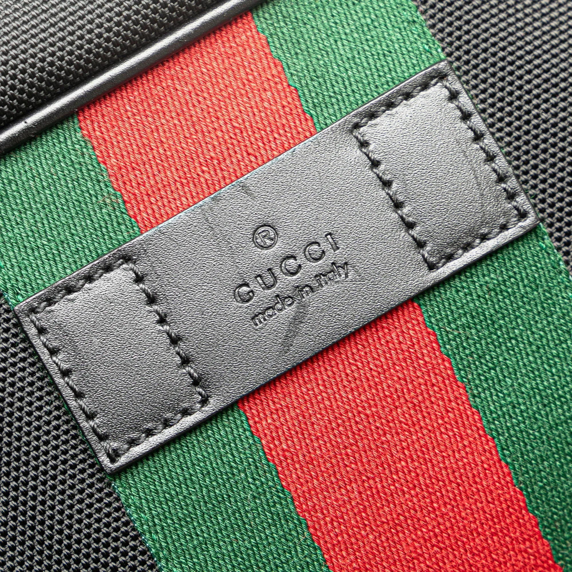 Black Gucci Techno Web Canvas Clutch