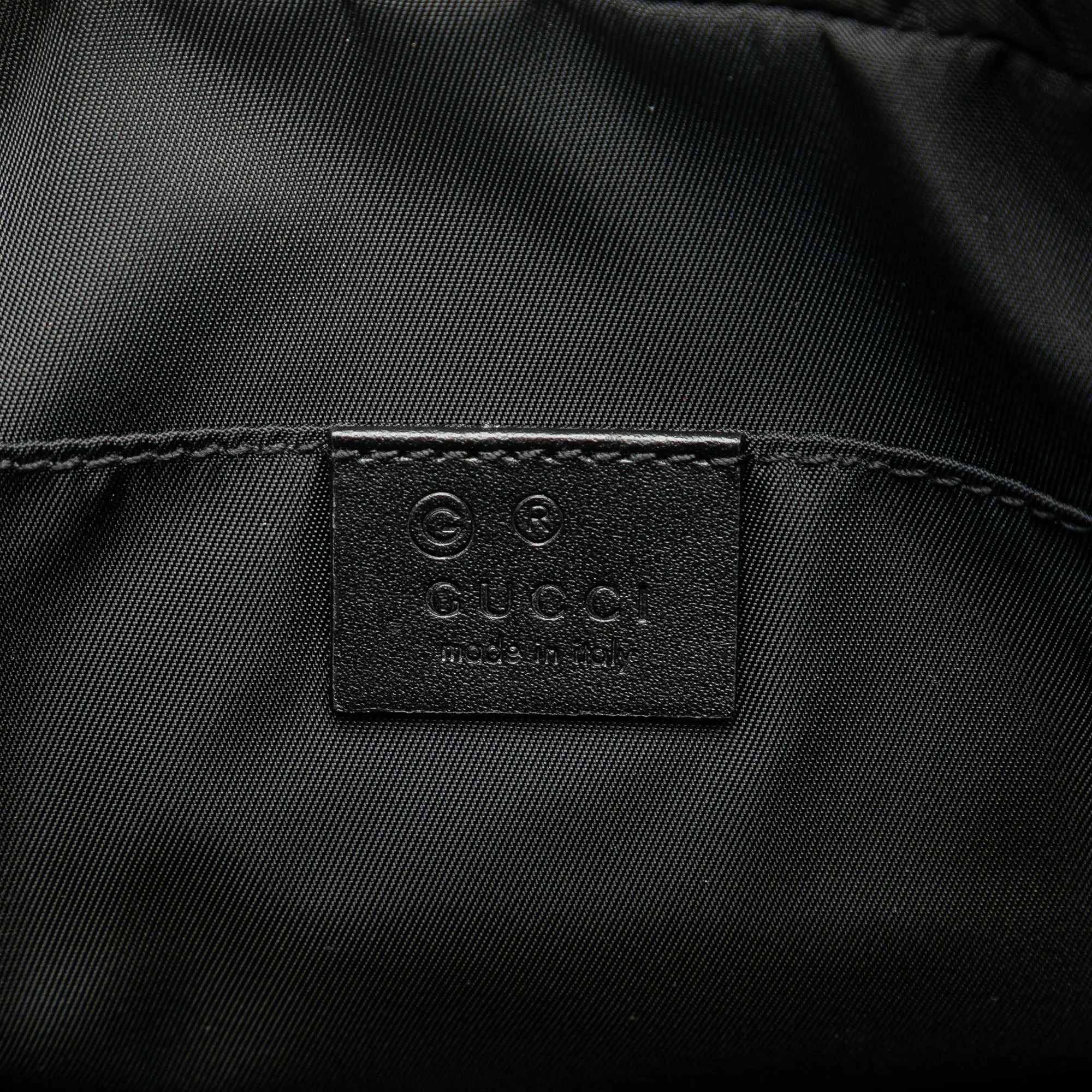Black Gucci Techno Web Canvas Clutch