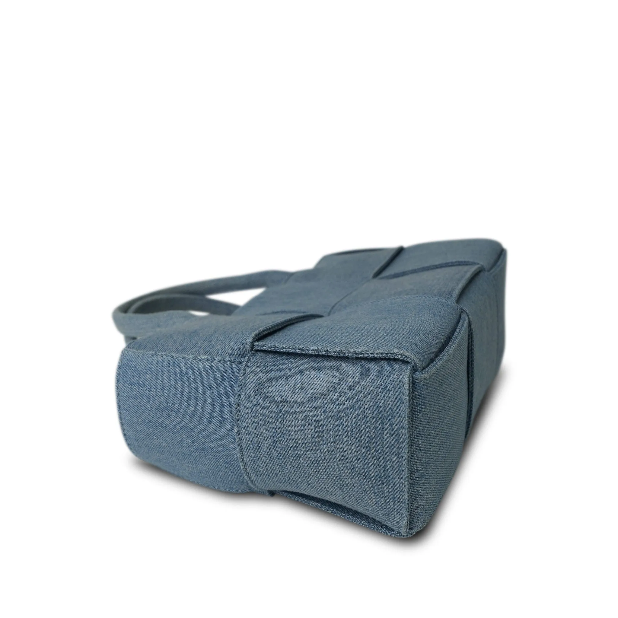 Bottega Veneta Blue Denim Intrecciato Mini Arco Tote