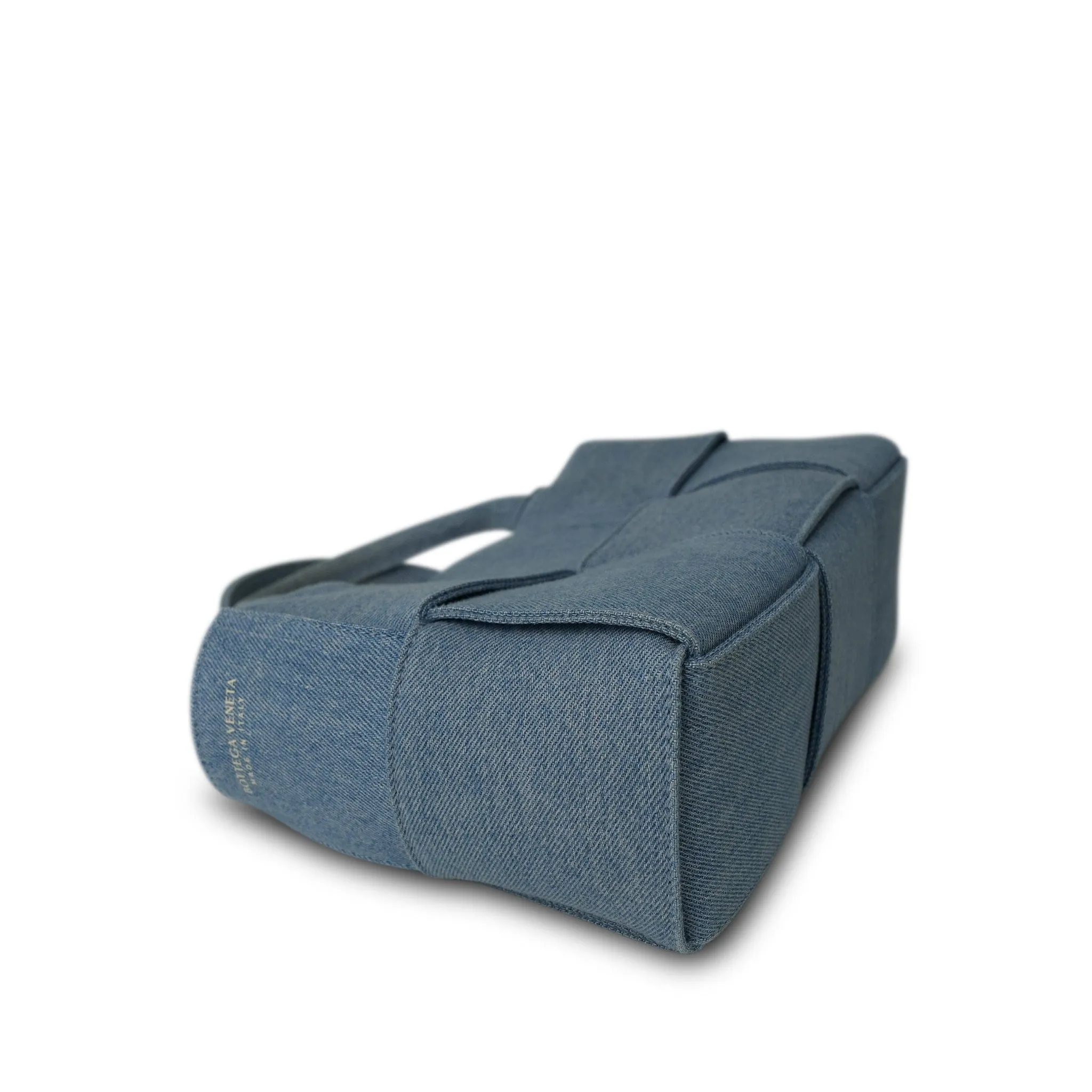 Bottega Veneta Blue Denim Intrecciato Mini Arco Tote