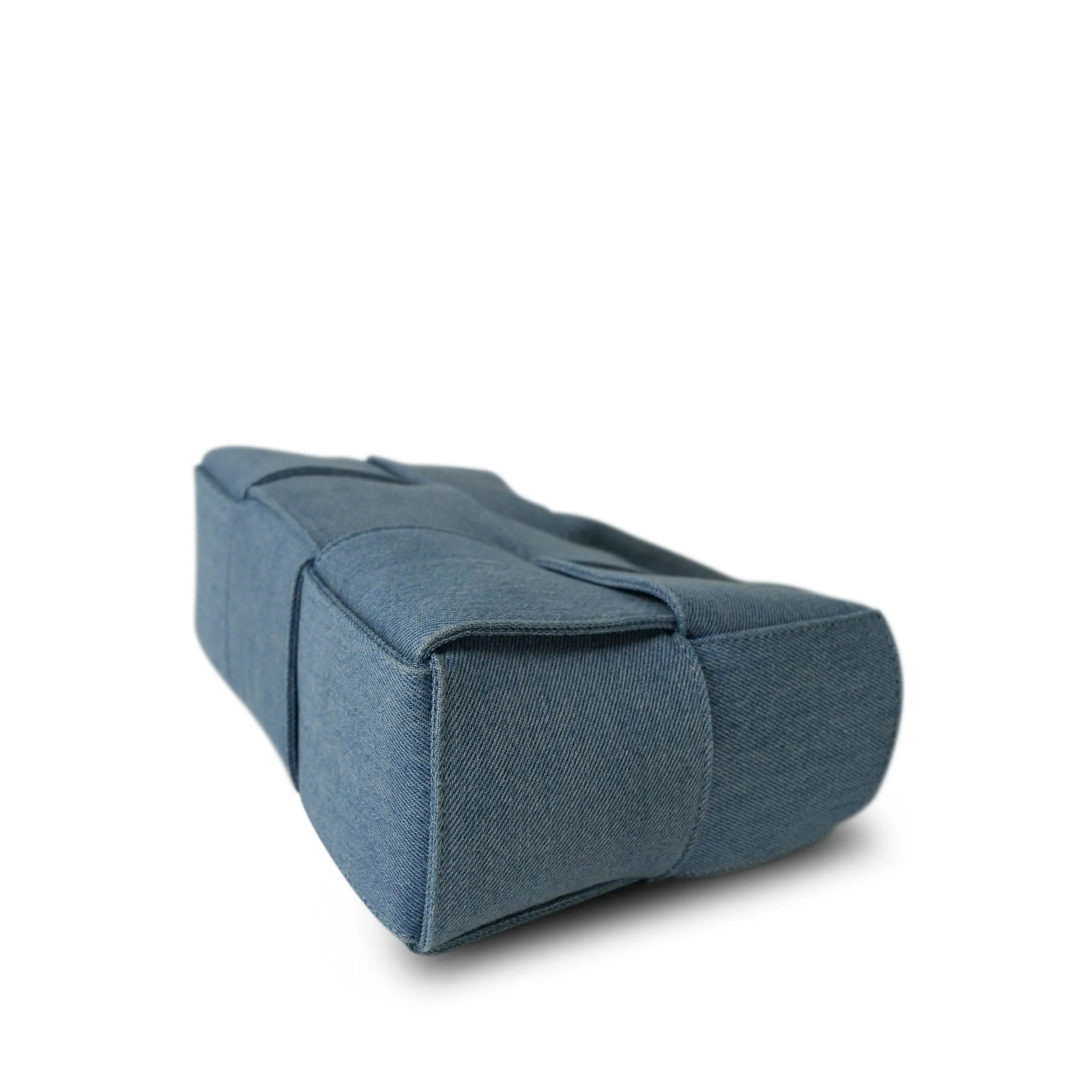 Bottega Veneta Blue Denim Intrecciato Mini Arco Tote