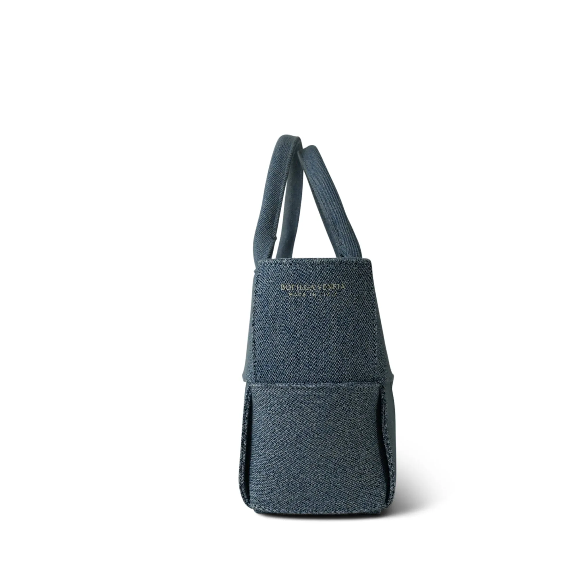 Bottega Veneta Blue Denim Intrecciato Mini Arco Tote