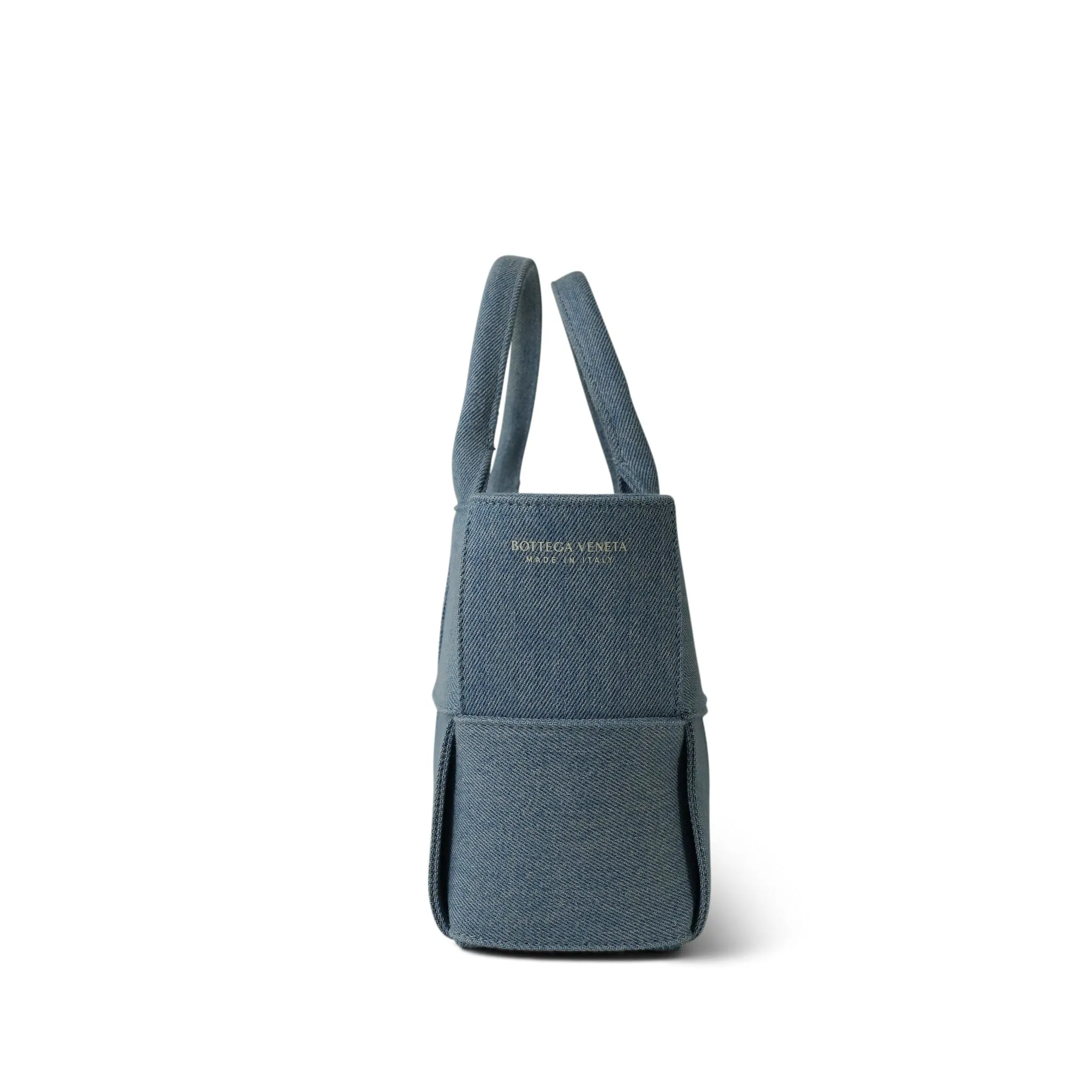 Bottega Veneta Blue Denim Intrecciato Mini Arco Tote