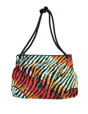 Bottega Veneta Vintage Colorful Striped Terry Cloth Bag