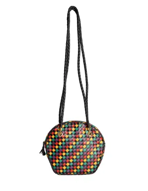 Bottega Veneta Vintage Intrecciato Multicolor Woven Leather Shoulder Bag