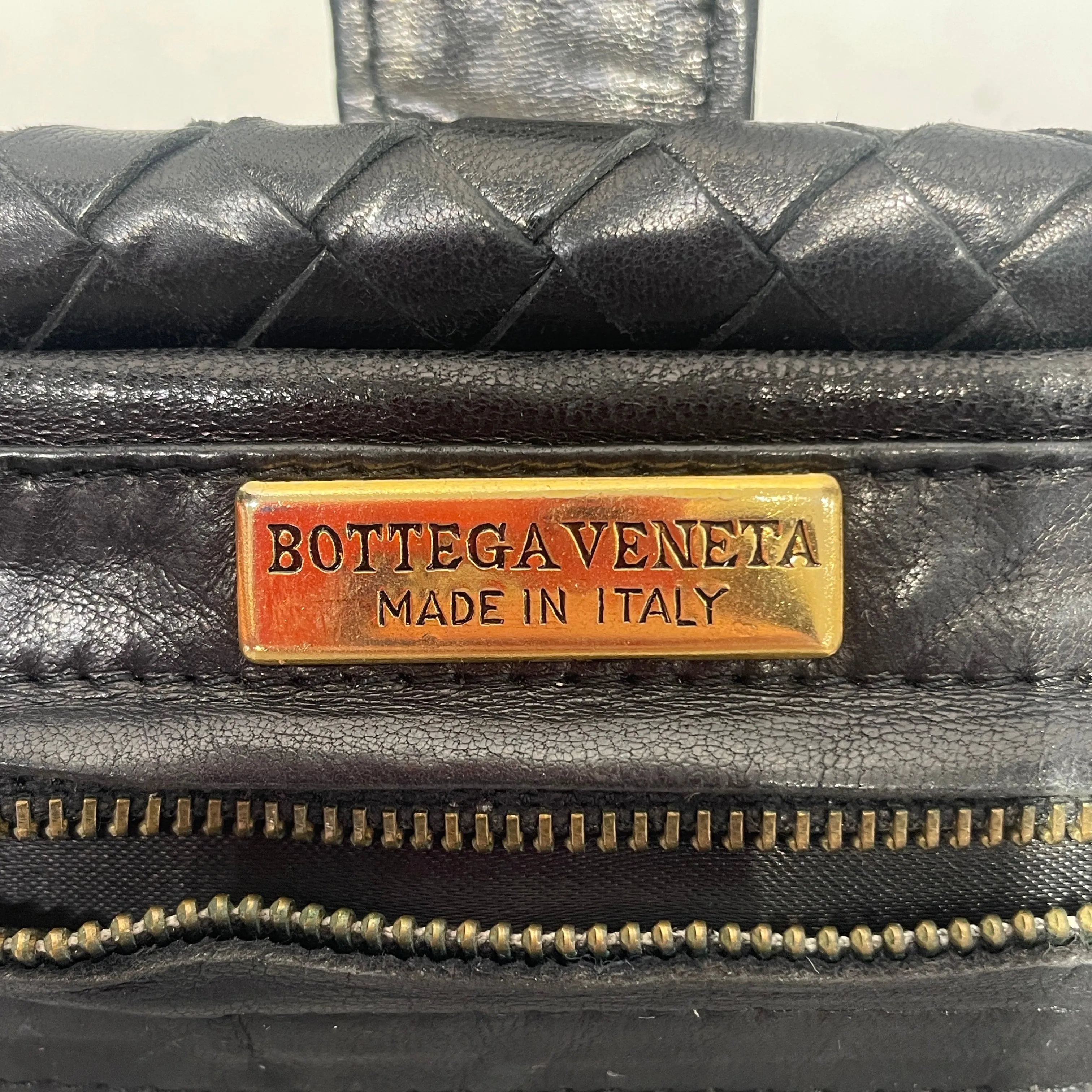 BOTTEGA VENETA/Bag/Leather/BLK/VINTAGE INTRECCIATO LAUREN