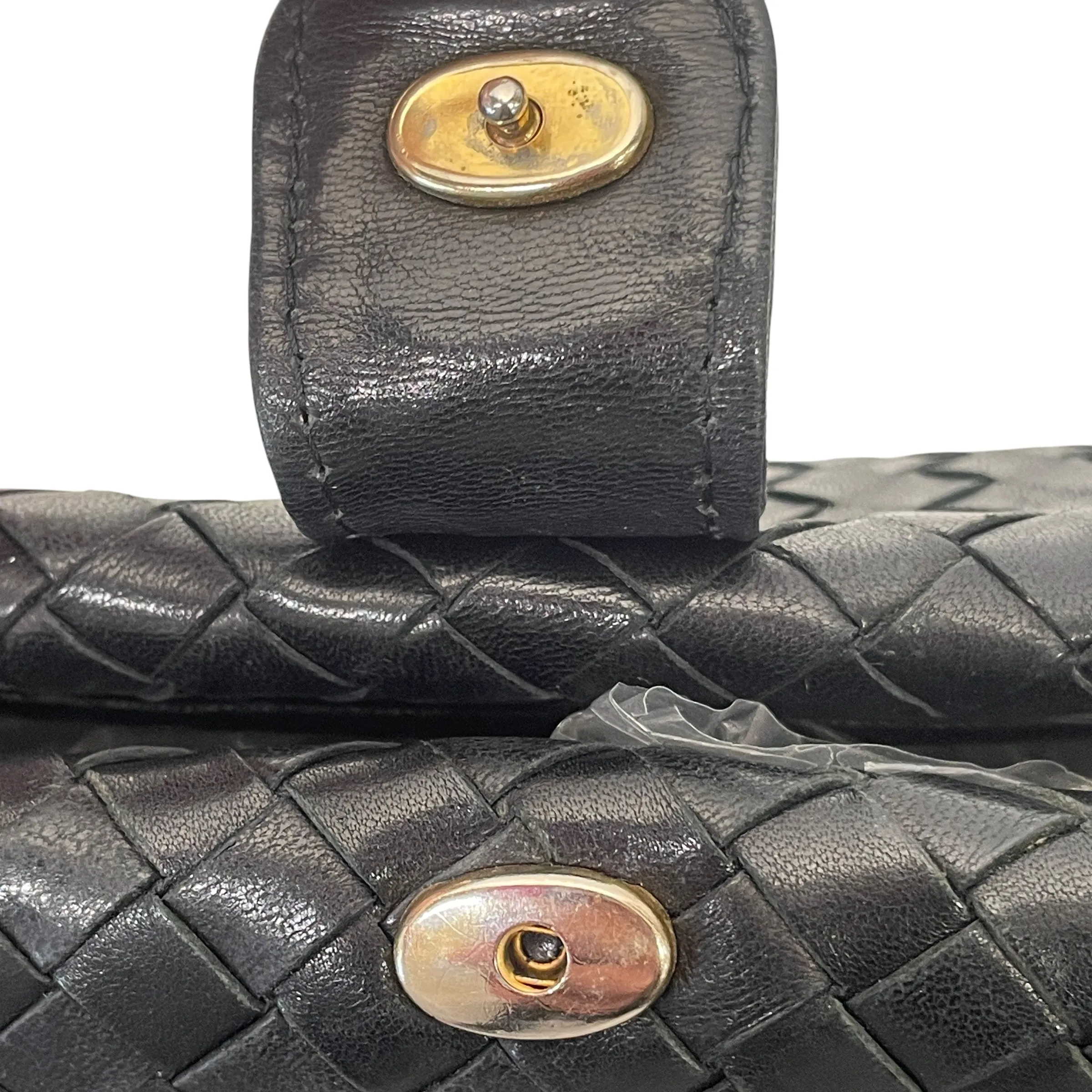 BOTTEGA VENETA/Bag/Leather/BLK/VINTAGE INTRECCIATO LAUREN