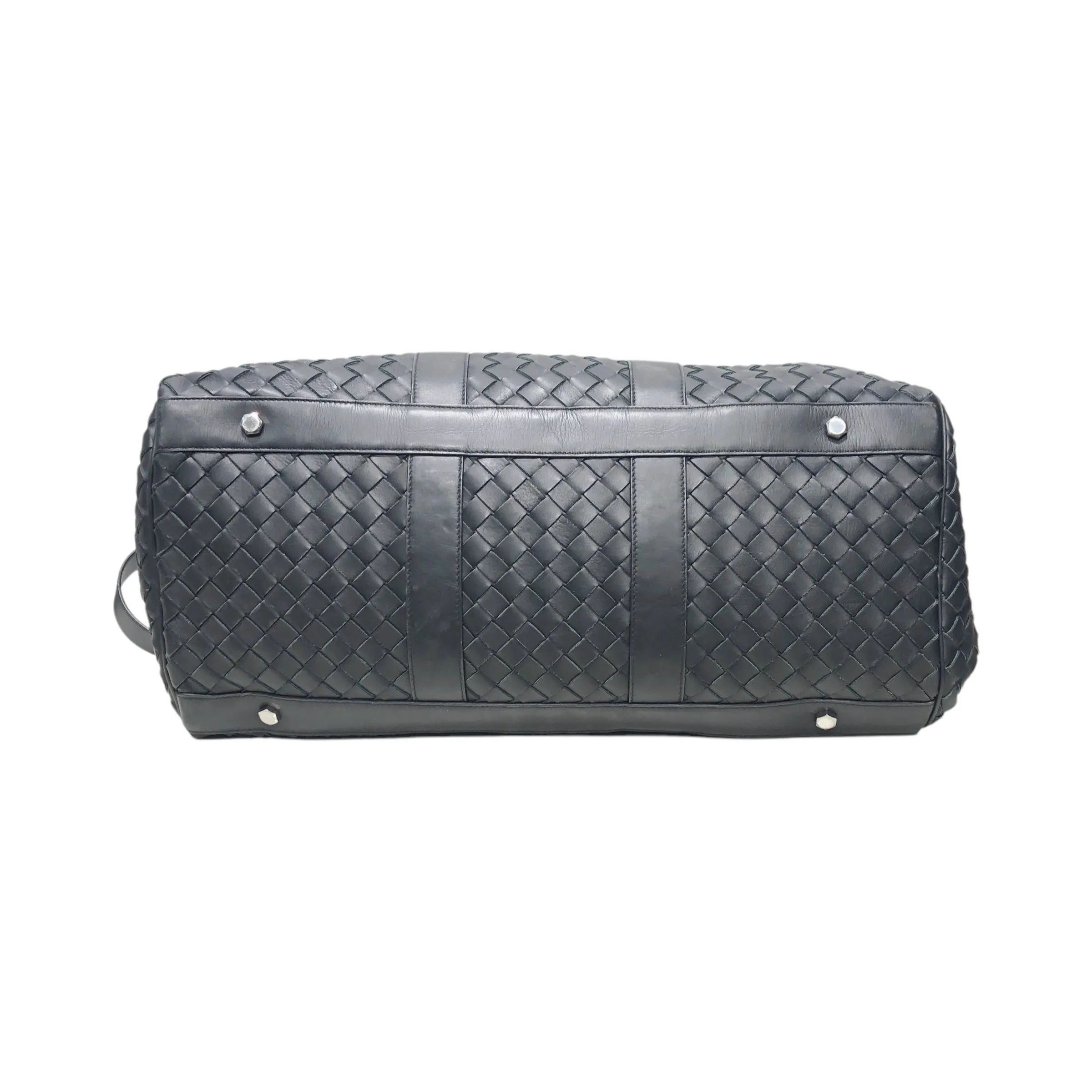 BOTTEGA VENETA/Bag/Plaid/Leather/BLK/MEDIUM INTRECCIATO BAG