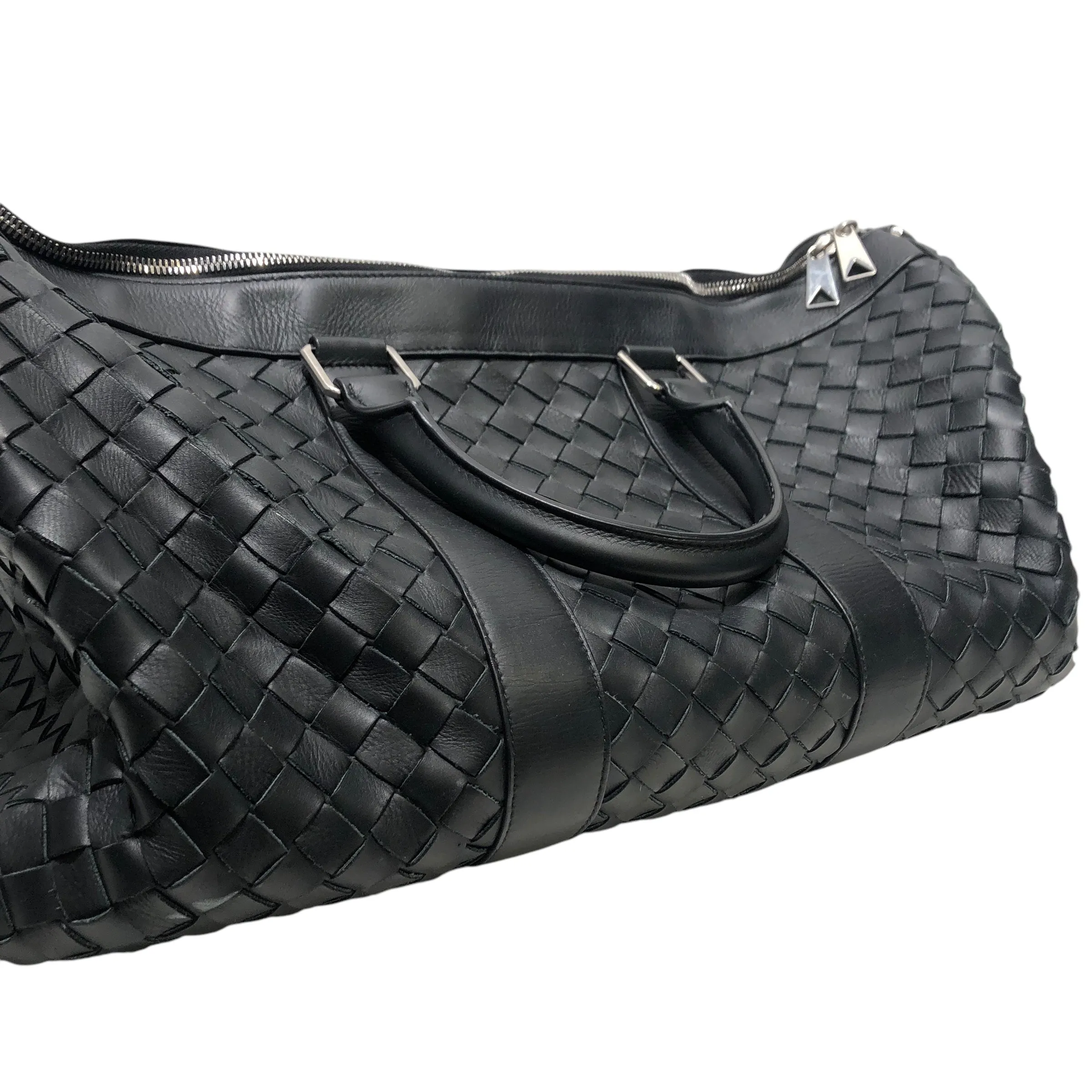 BOTTEGA VENETA/Bag/Plaid/Leather/BLK/MEDIUM INTRECCIATO BAG