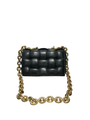 BOTTEGA VENETA/Cross Body Bag/Leather/BLK/bottega chain cassette bag