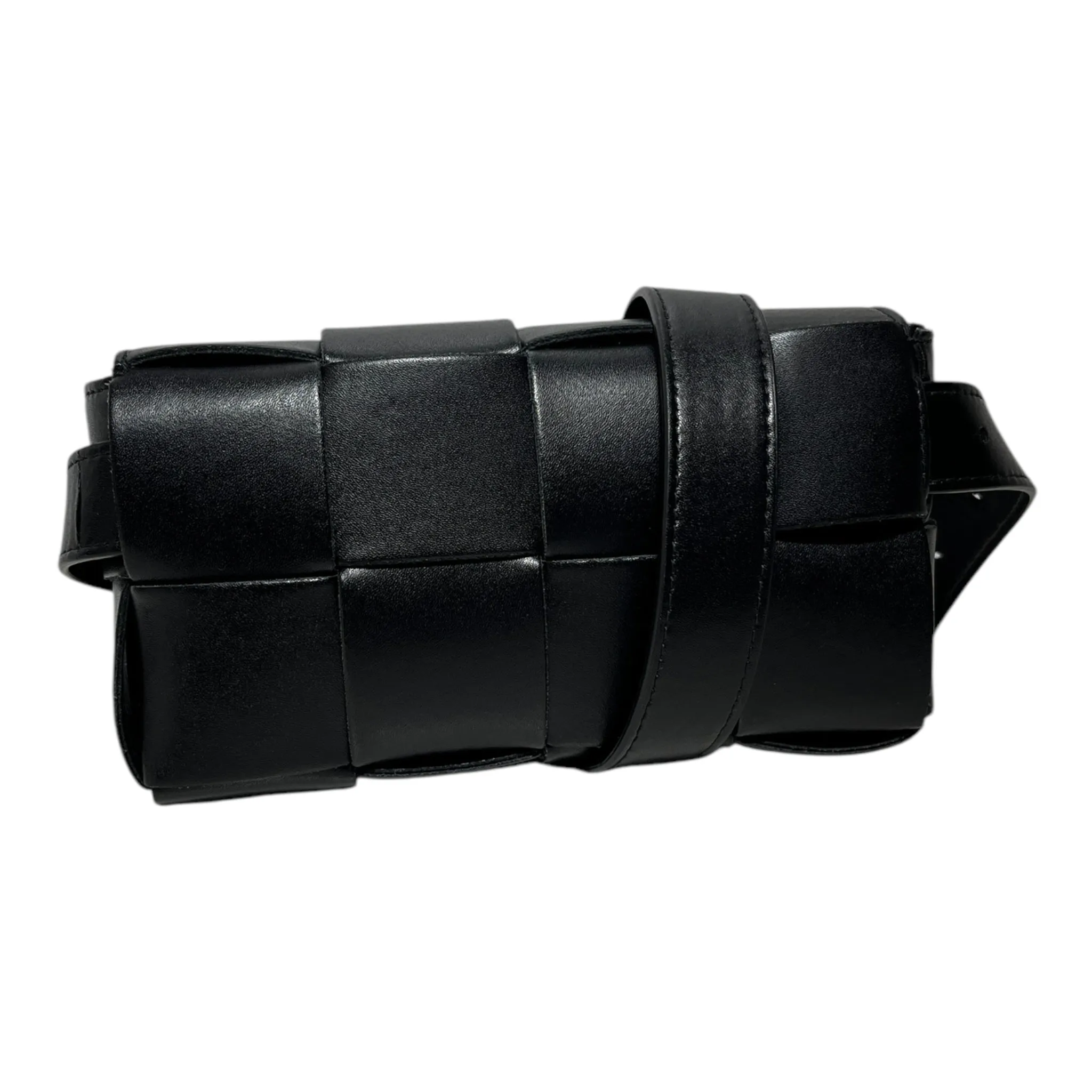 BOTTEGA VENETA/Cross Body Bag/Leather/BLK/CASSETTE BELT BAG