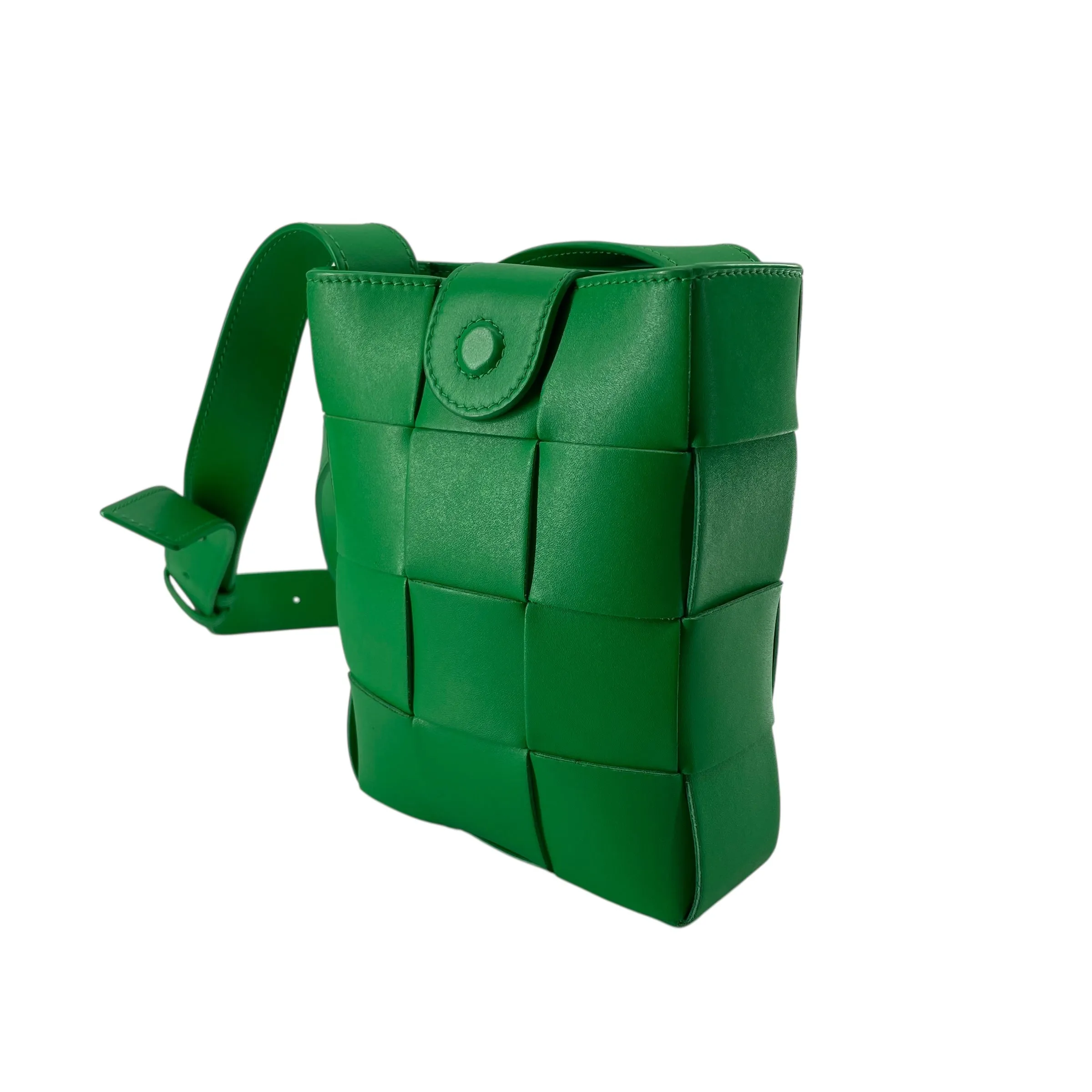 BOTTEGA VENETA/Cross Body Bag/Leather/GRN/CASSETTE TOTE