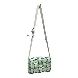 BOTTEGA VENETA/Cross Body Bag/Stripe/Leather/WHT/CASSETTE INTRECCIATO STITCH