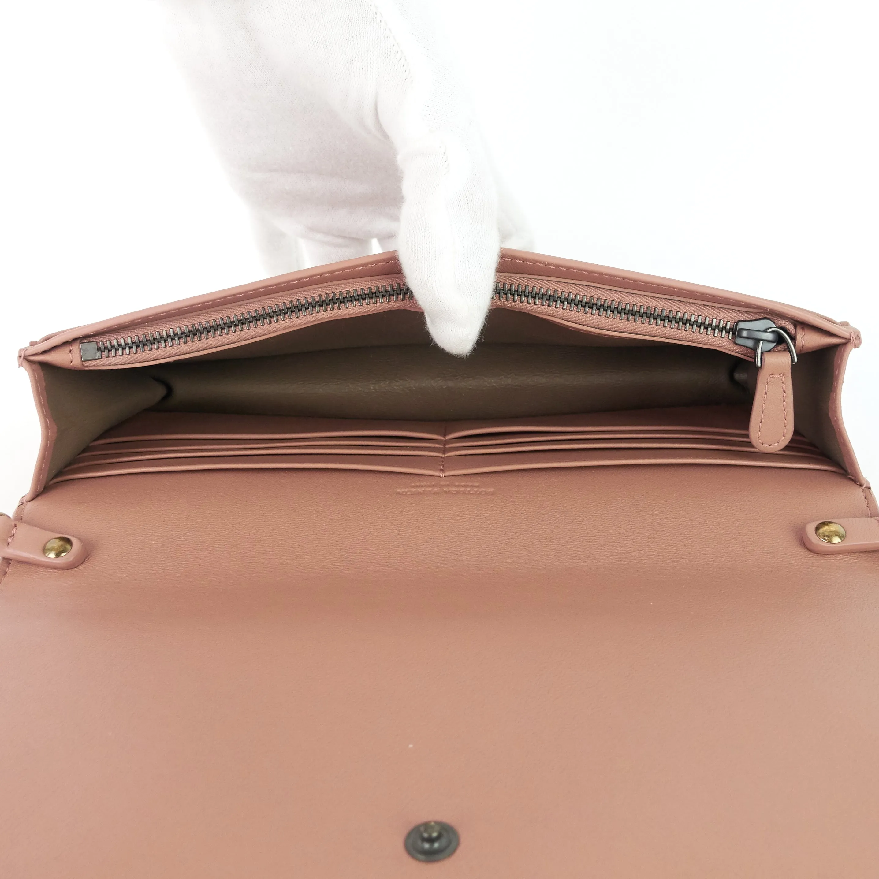 Chain Wallet Intrecciato Nappa Leather Bag