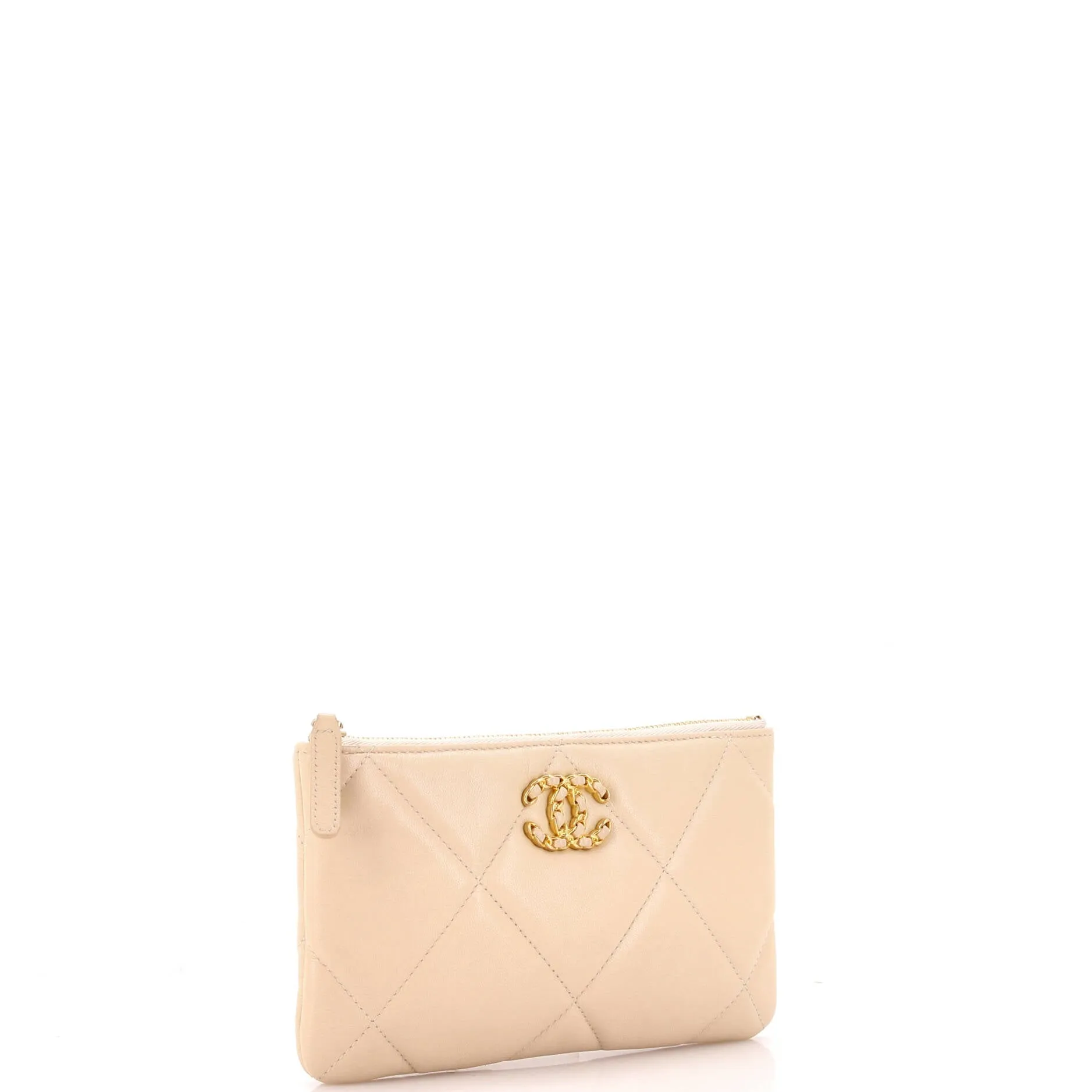 Chanel 19 O Case Pouch Quilted Goatskin