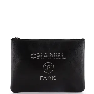 Chanel Deauville Pouch Studded Caviar