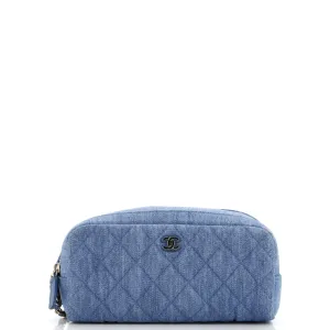 Chanel Double Zip Toiletry Pouch Quilted