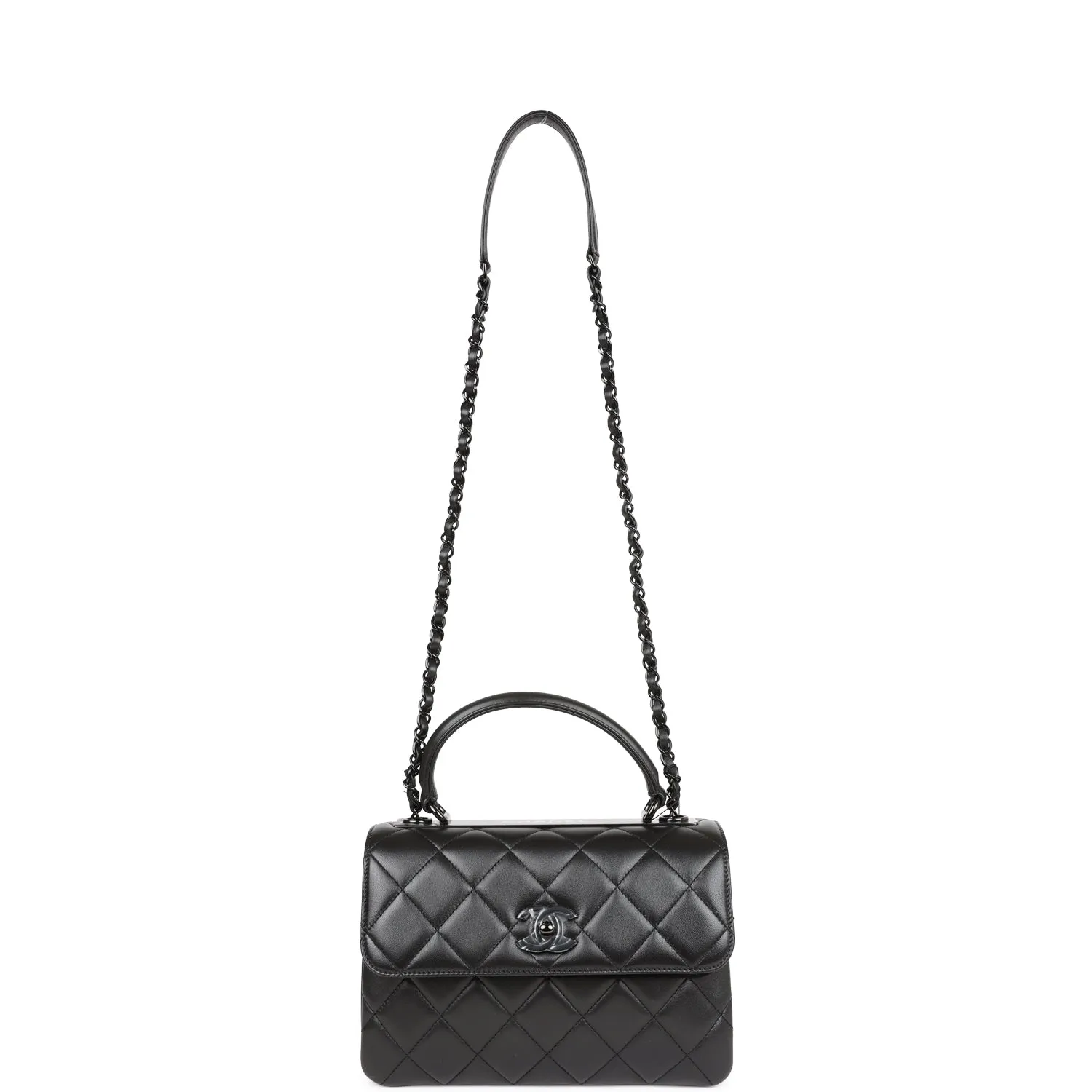 Chanel Large Trendy CC Bag SO Black Lambskin Black Hardware