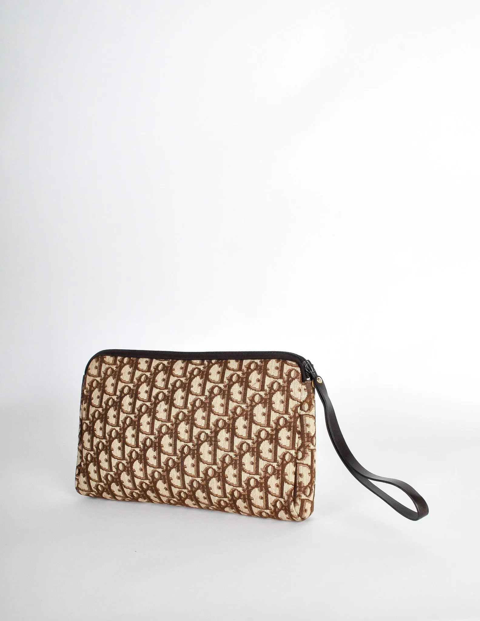 Christian Dior Vintage Brown Monogram Clutch Bag