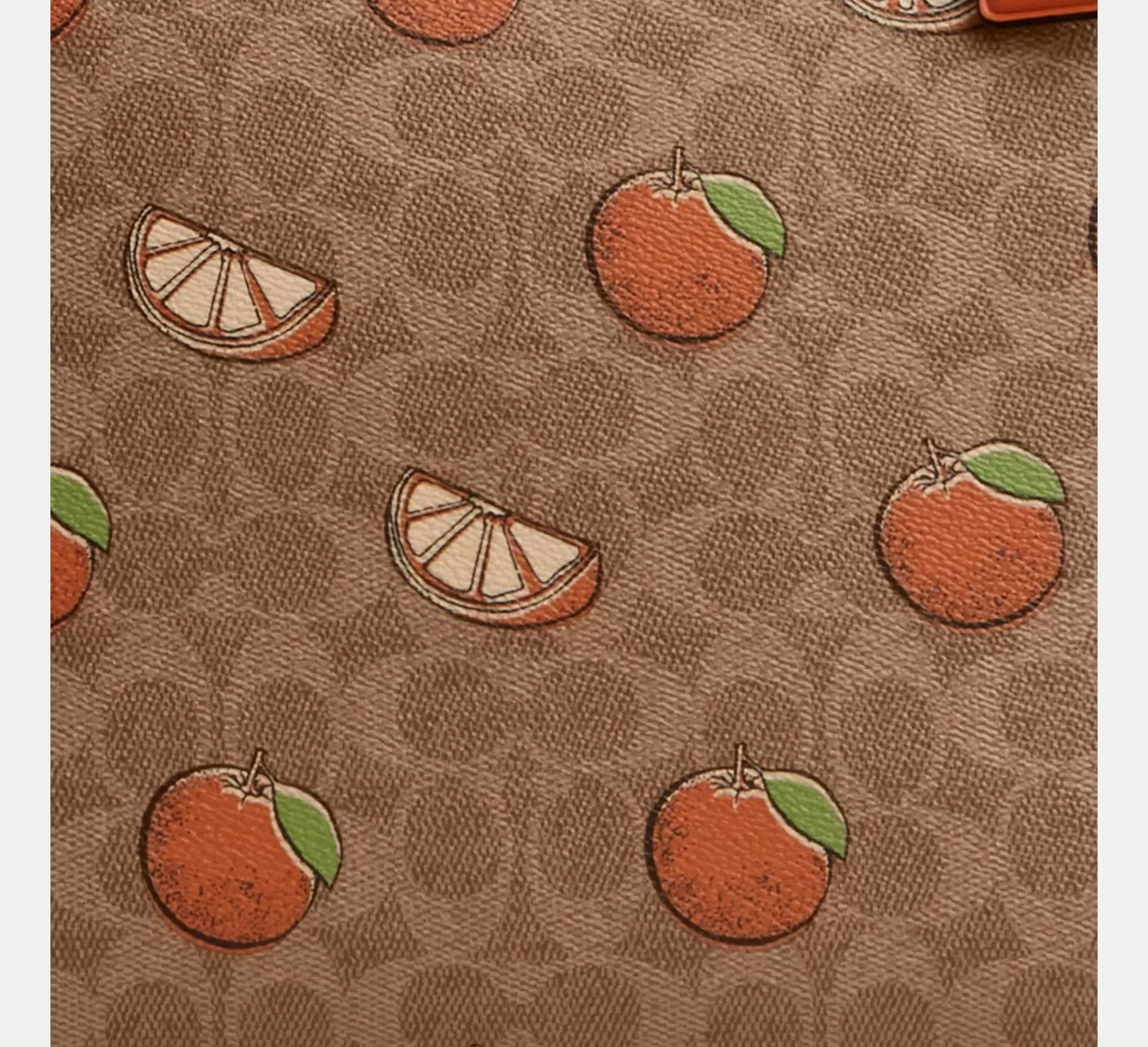 City Tote Bag In Signature Canvas With Orange Print