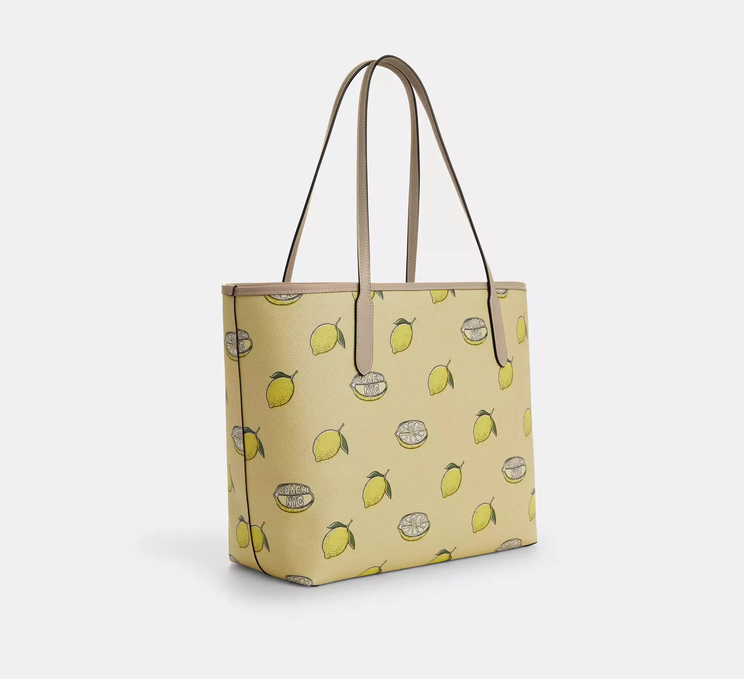 City Tote Bag With Lemon Print