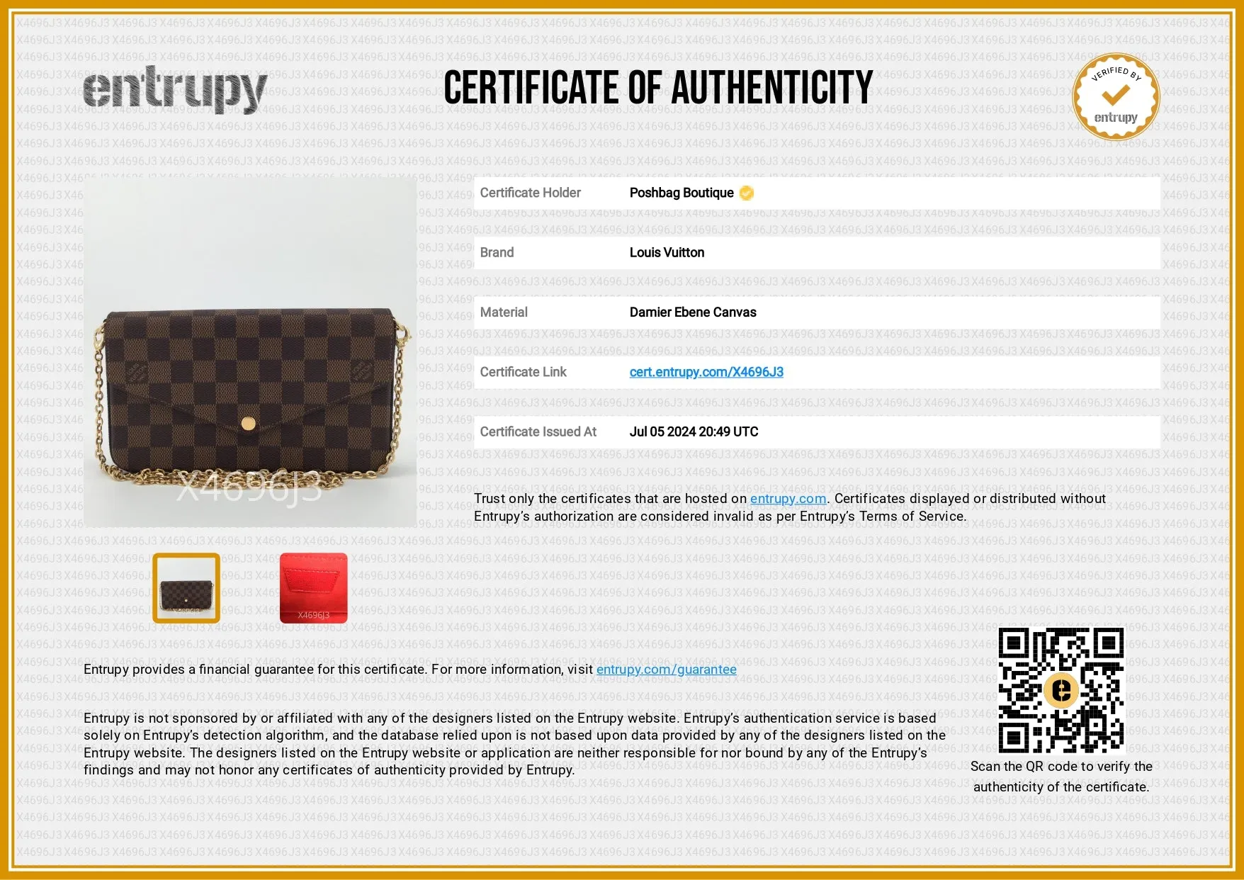 Flicie Pochette Damier Ebene Canvas Bag