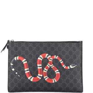Gucci Zipped Pouch Printed Gg Coated