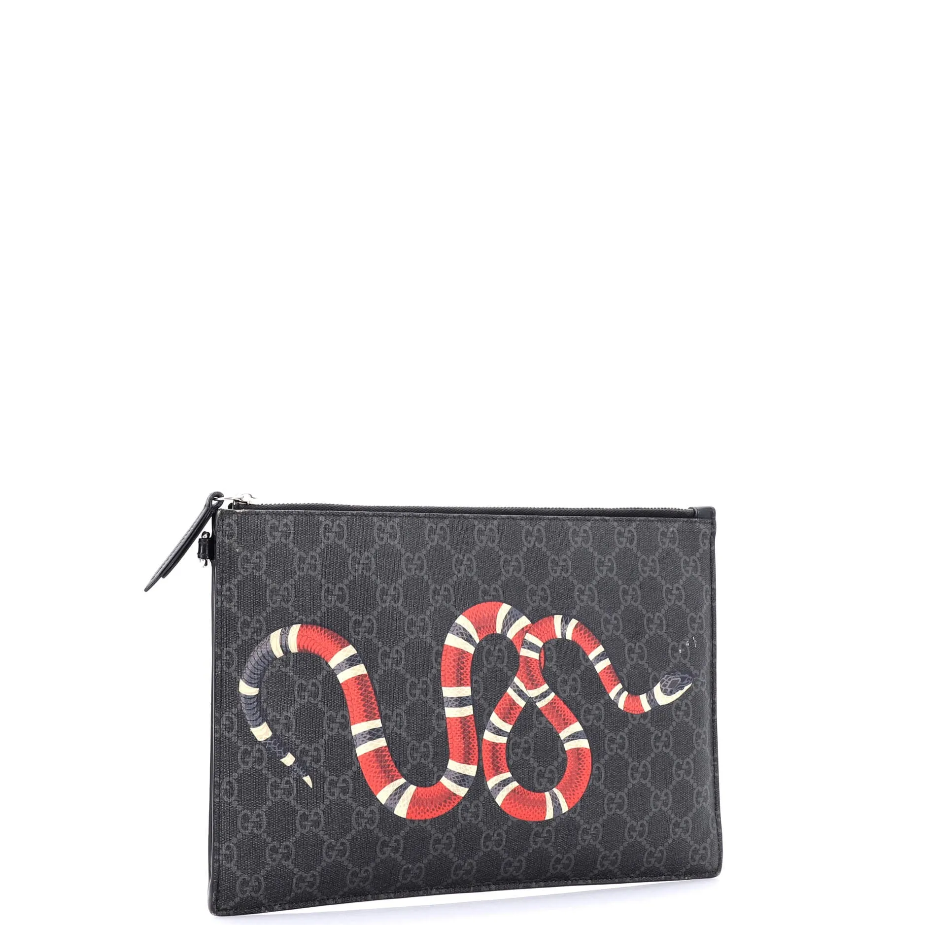 Gucci Zipped Pouch Printed Gg Coated