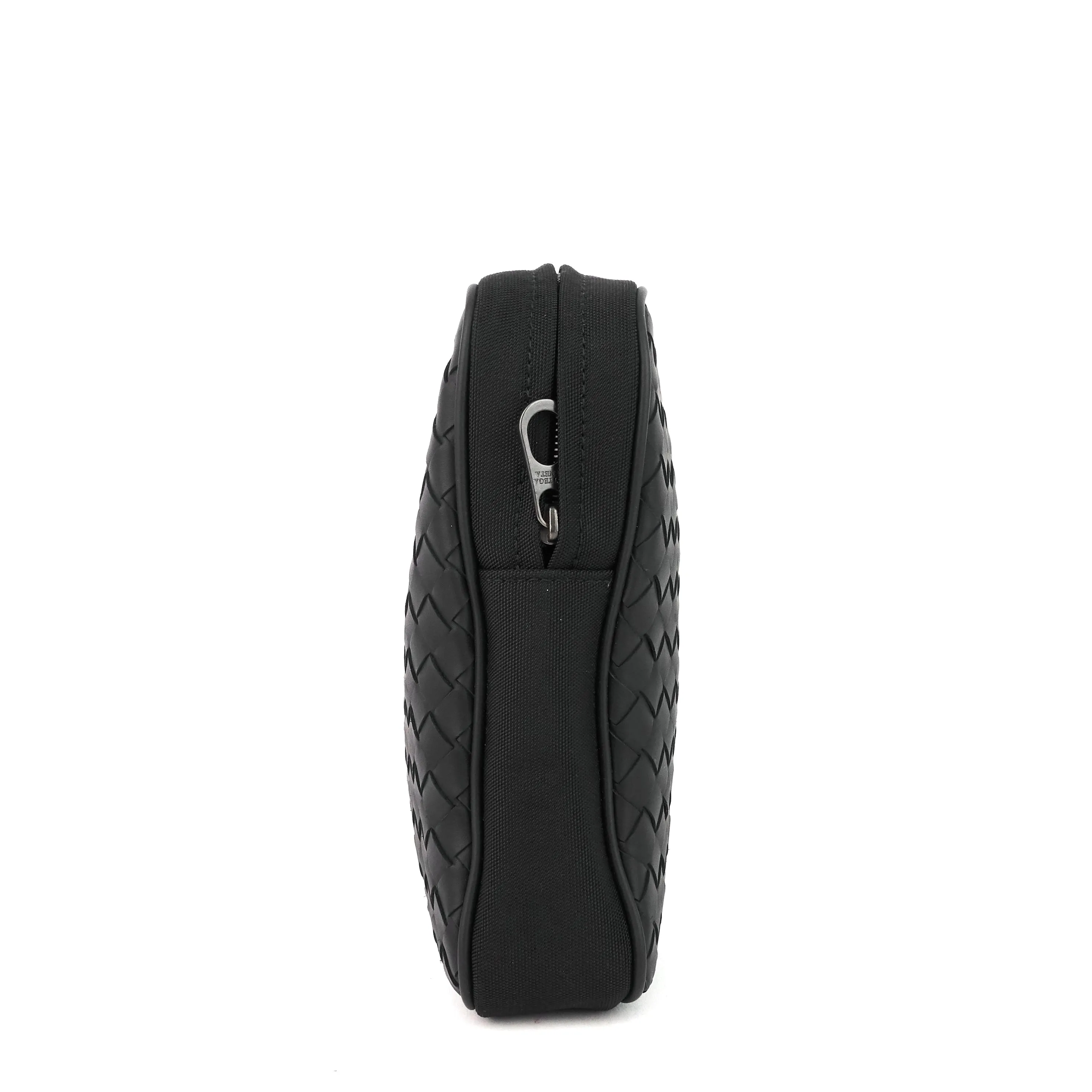 Intrecciato Leather and Nylon Pouch