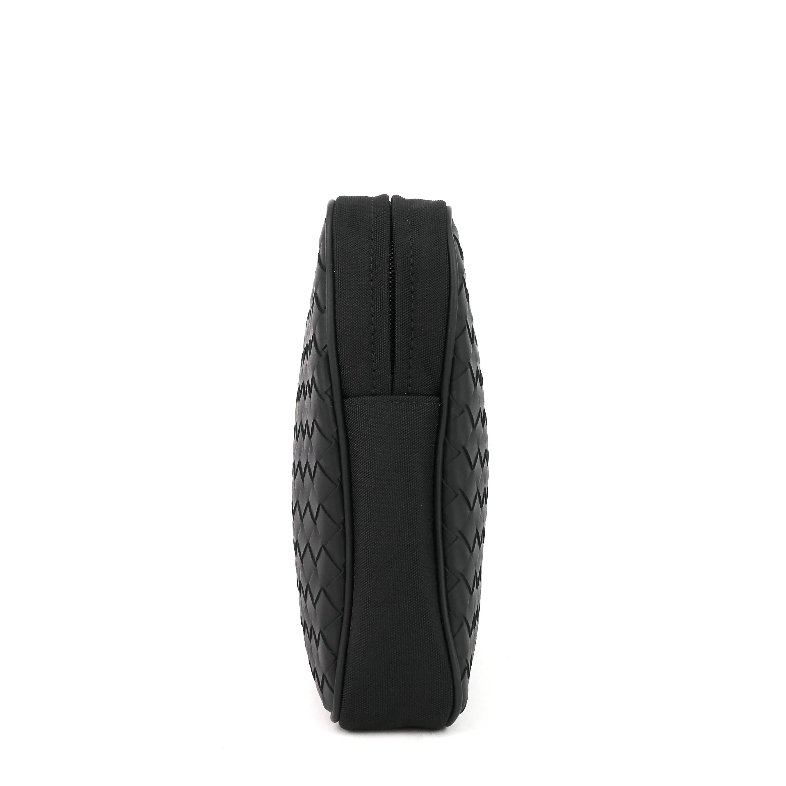 Intrecciato Leather and Nylon Pouch