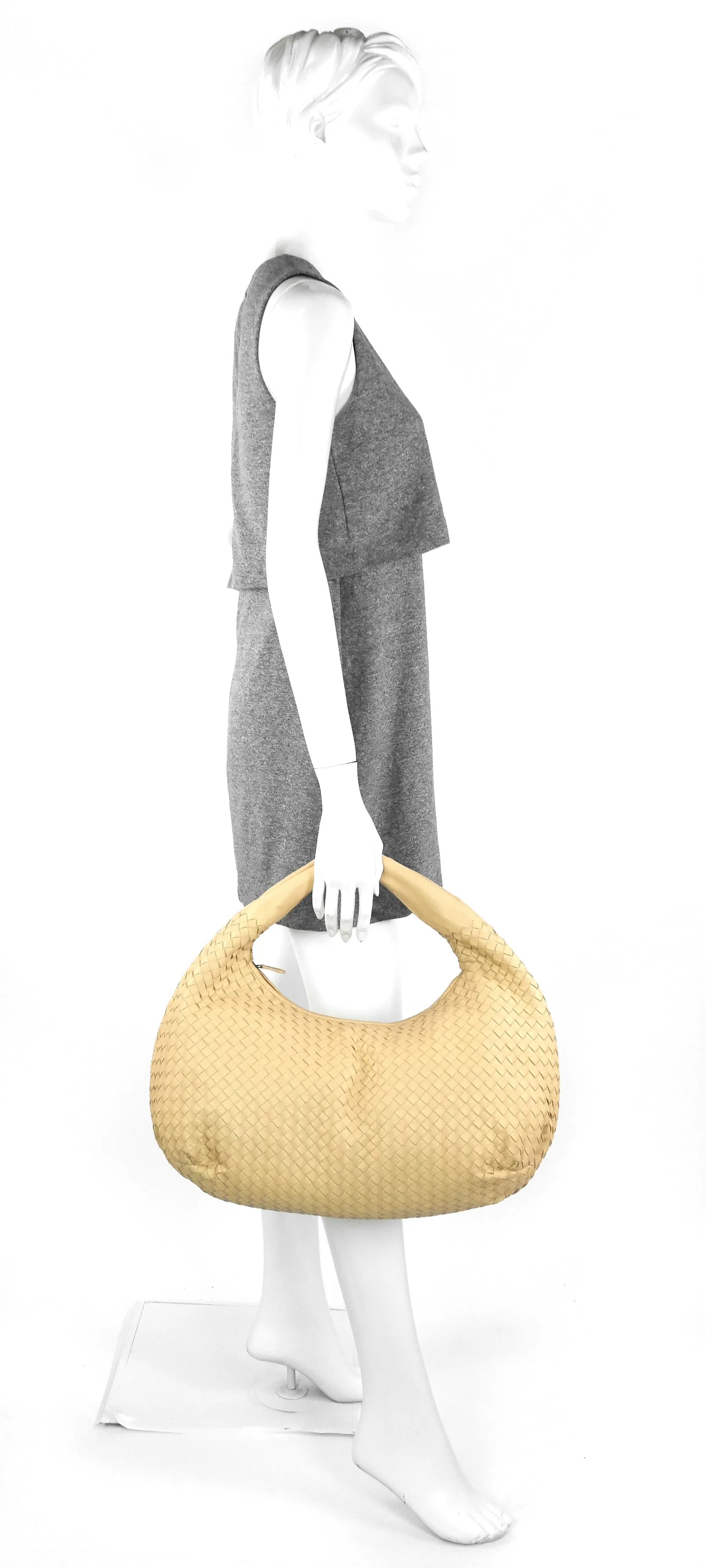 Intrecciato Nappa Leather Belly Hobo Bag