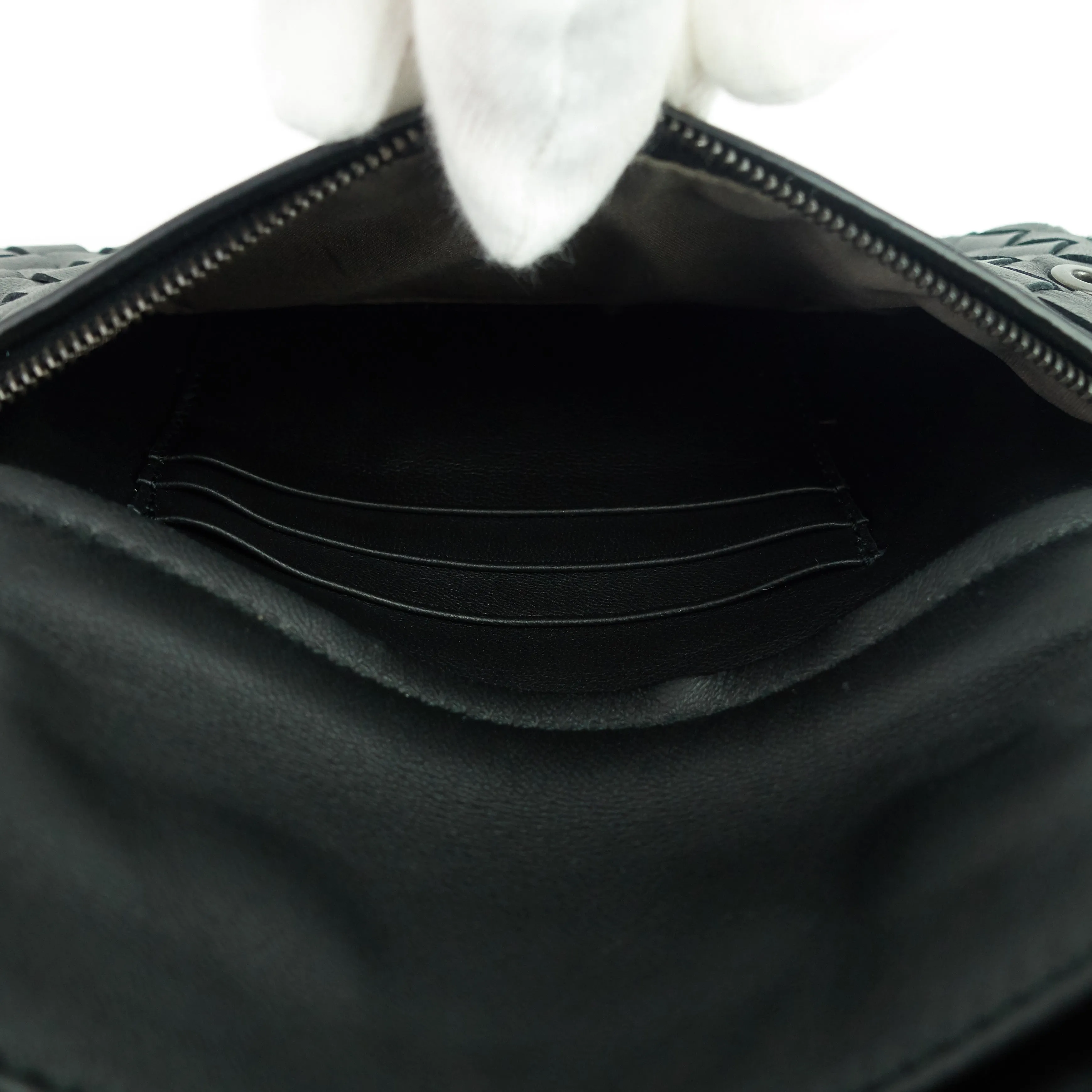 Intrecciato Nappa Leather Expandable Chain Crossbody Bag