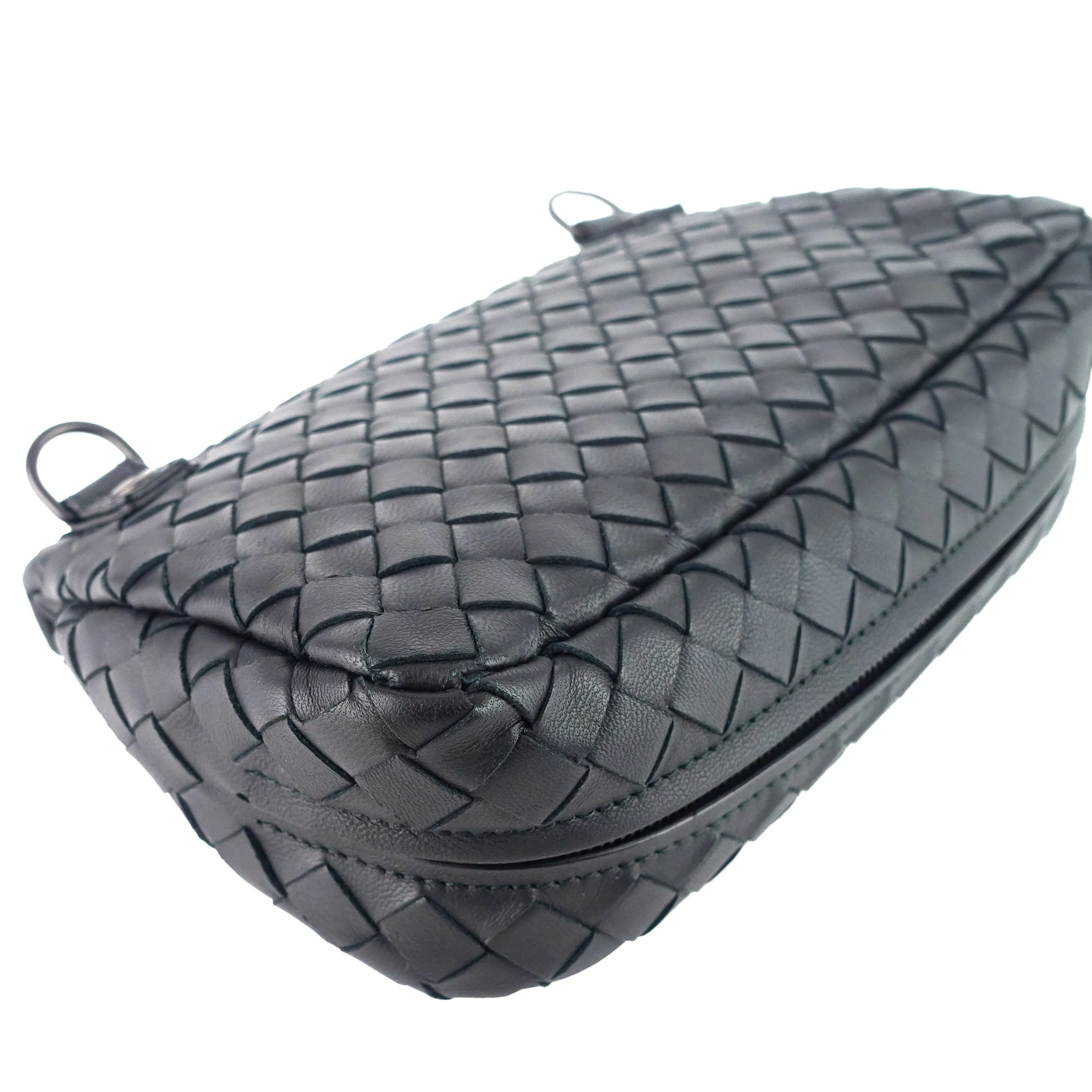 Intrecciato Nappa Leather Expandable Chain Crossbody Bag
