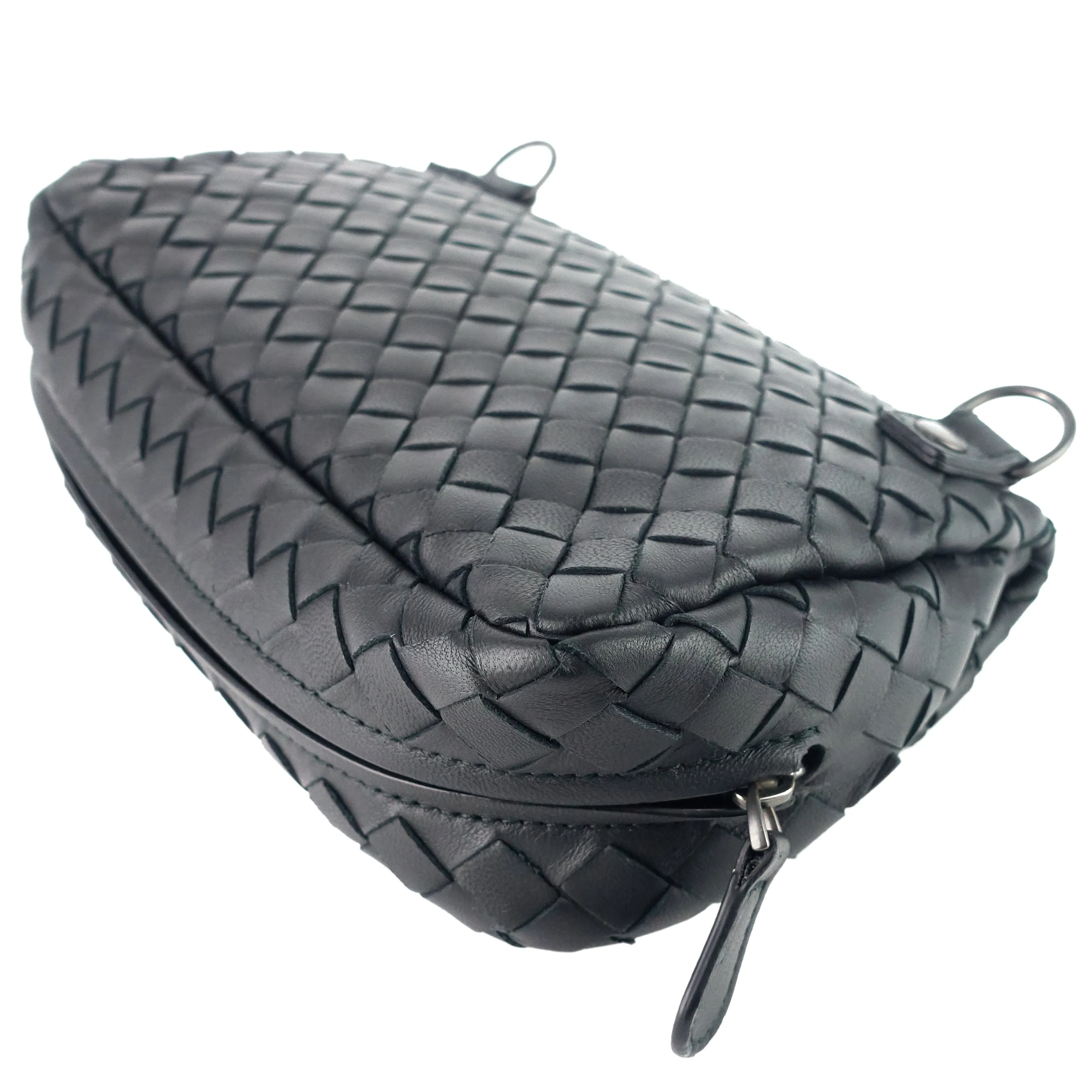 Intrecciato Nappa Leather Expandable Chain Crossbody Bag