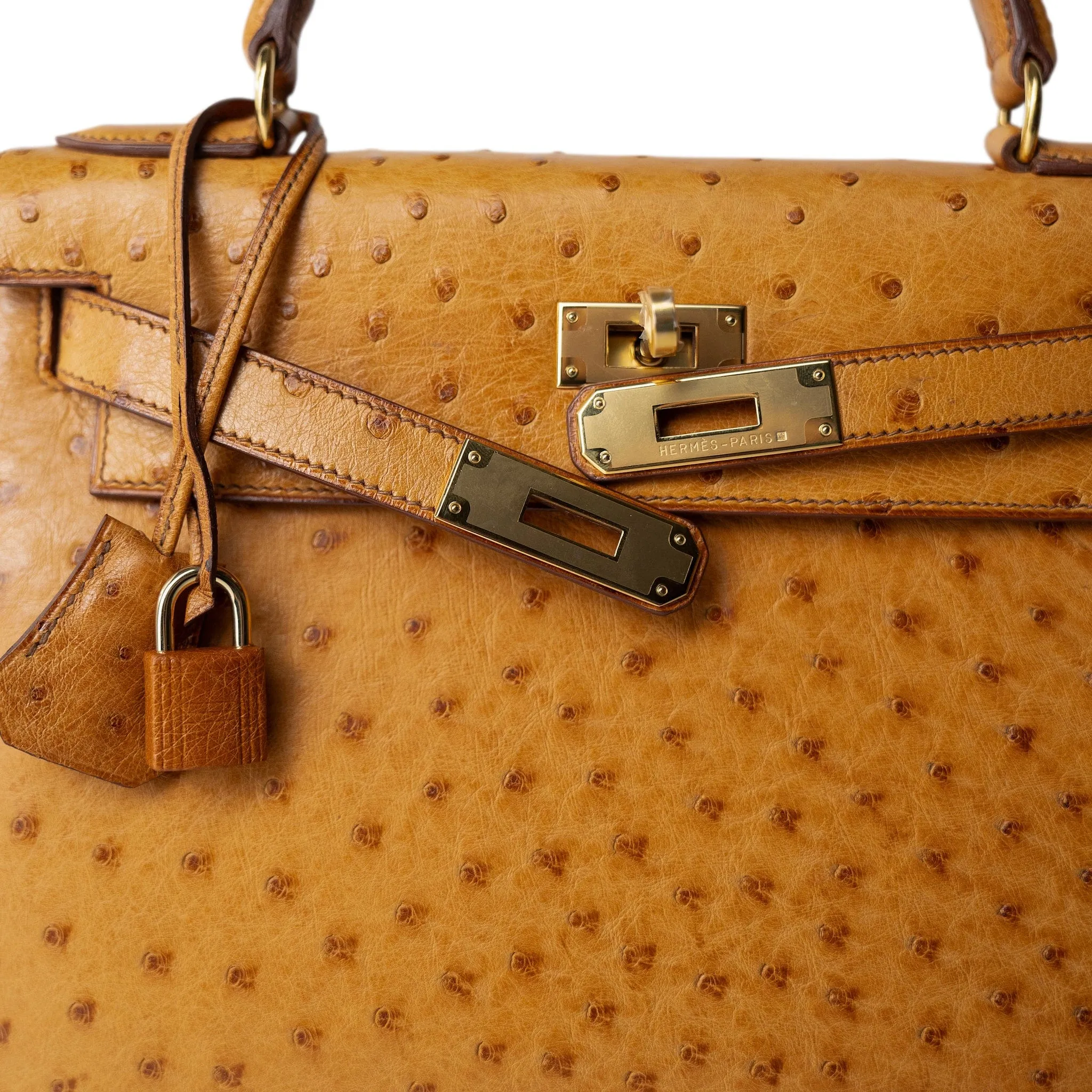 Kelly Sellier 28 Natural Ostrich Gold Plated (X) Stamp