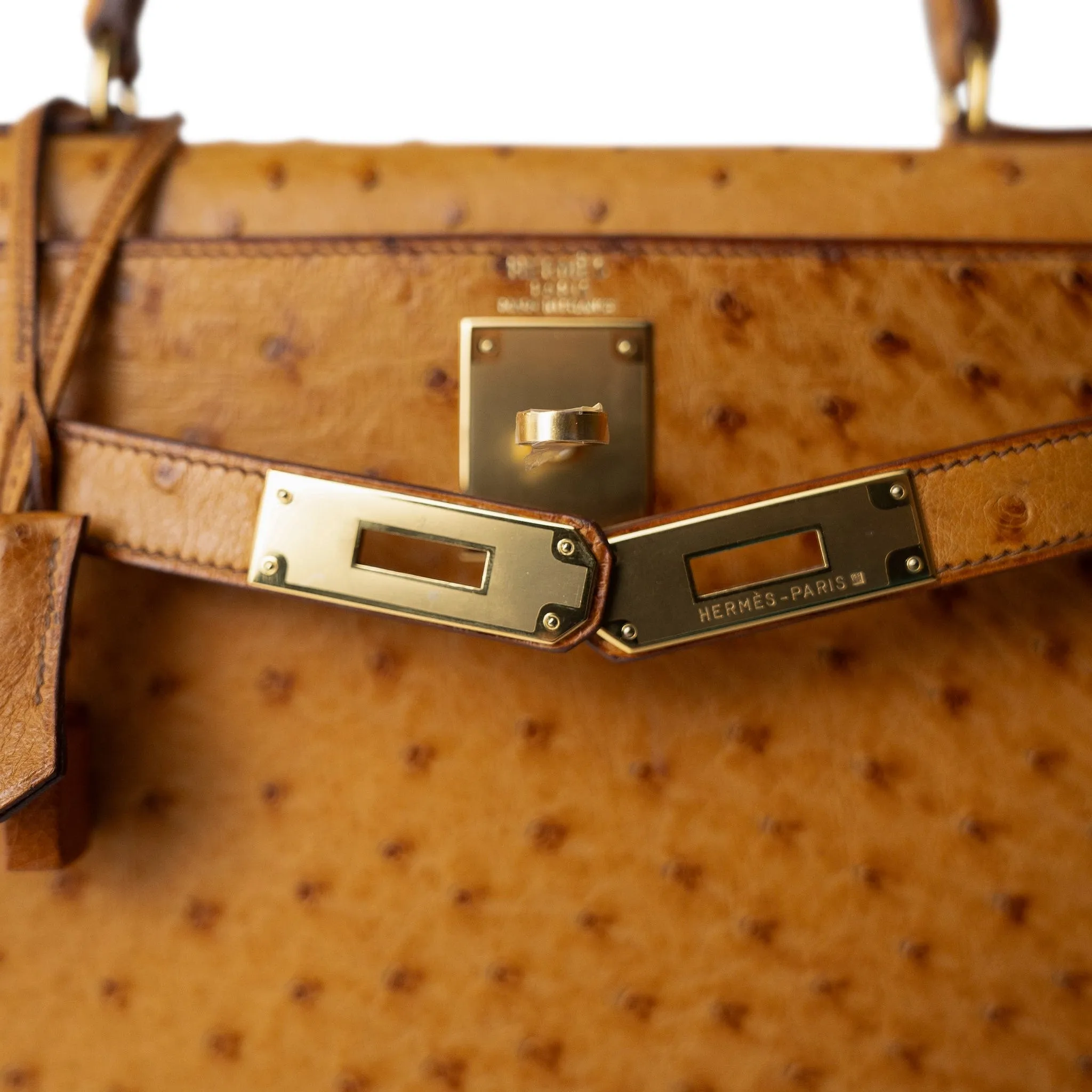 Kelly Sellier 28 Natural Ostrich Gold Plated (X) Stamp