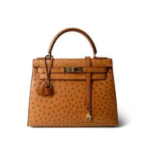 Kelly Sellier 28 Natural Ostrich Gold Plated (X) Stamp