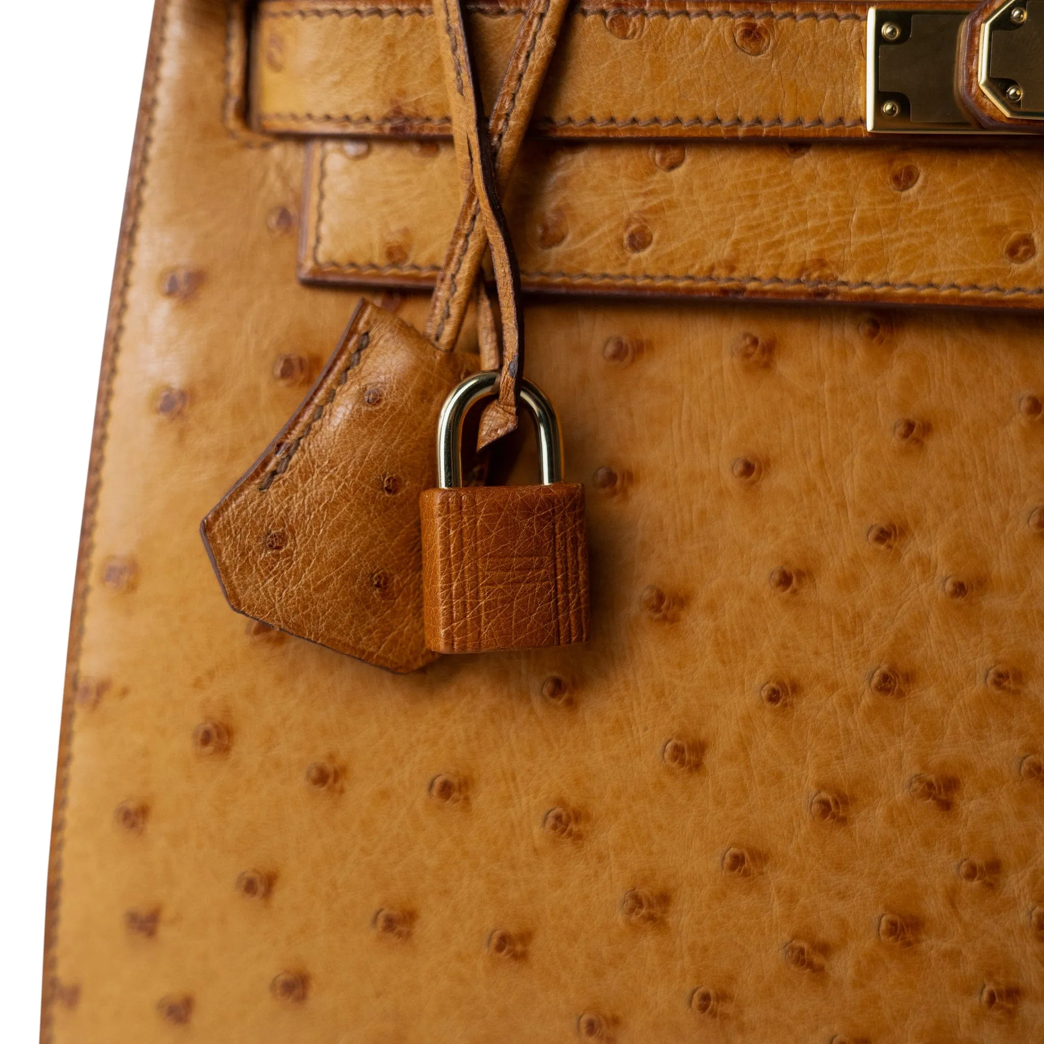 Kelly Sellier 28 Natural Ostrich Gold Plated (X) Stamp