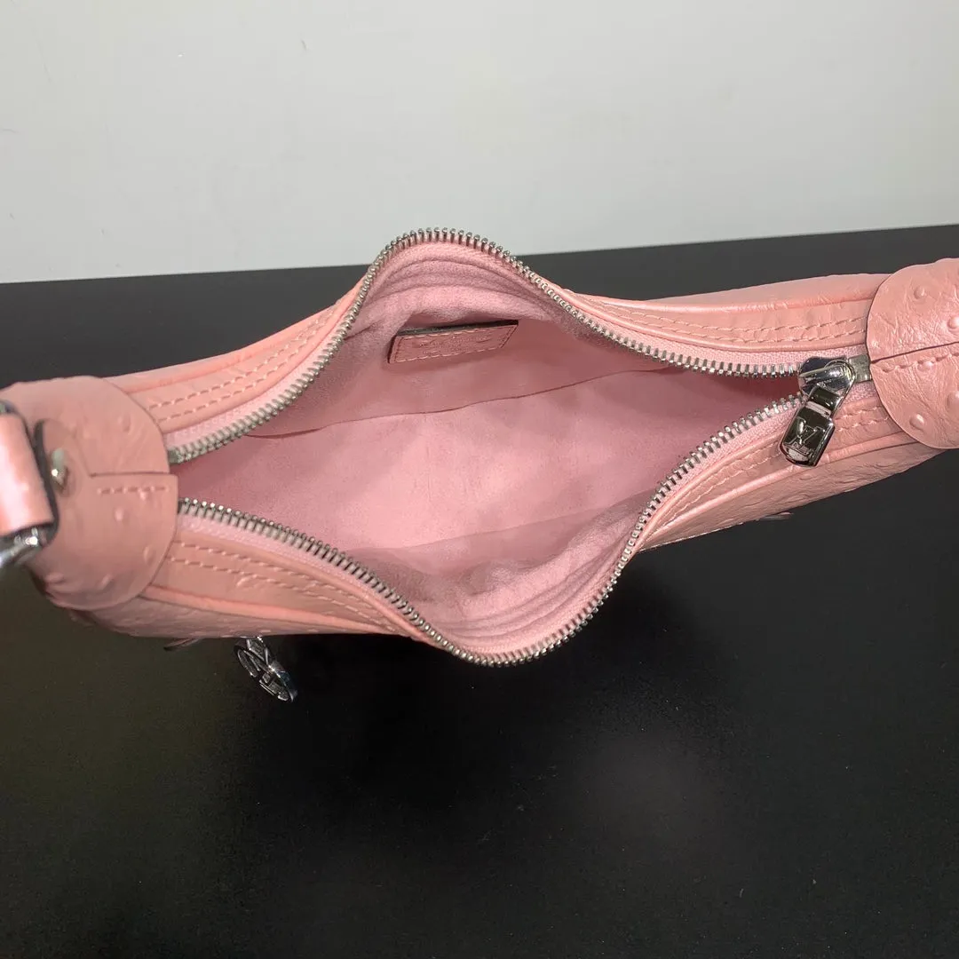 Louis Vuitton LOOP 23 IN PEACH PINK OSTRICH LEATHER SILVER HARDWARE