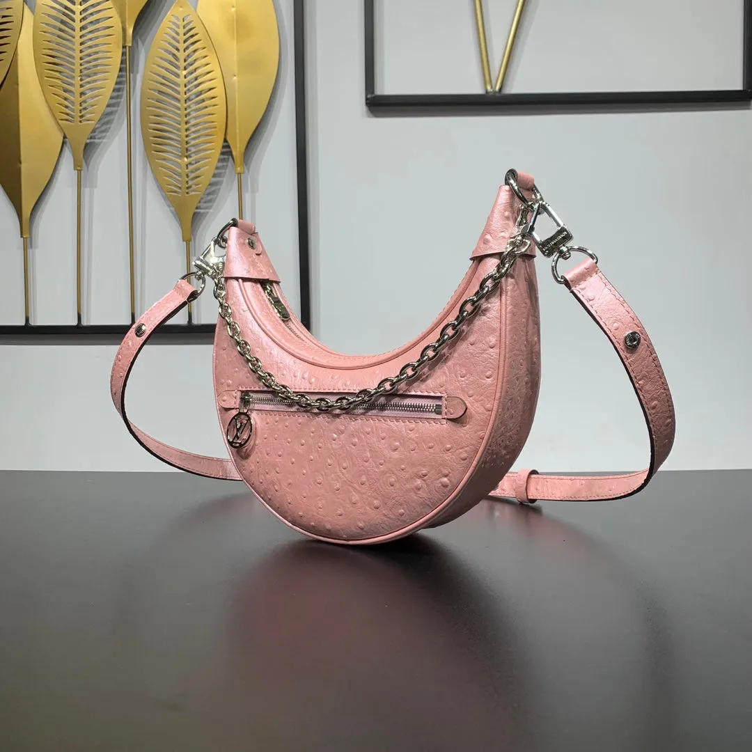Louis Vuitton LOOP 23 IN PEACH PINK OSTRICH LEATHER SILVER HARDWARE