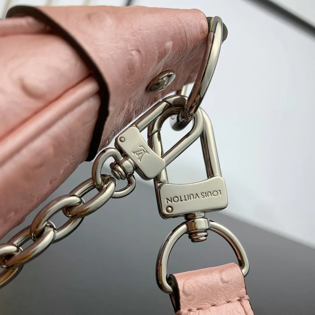Louis Vuitton LOOP 23 IN PEACH PINK OSTRICH LEATHER SILVER HARDWARE