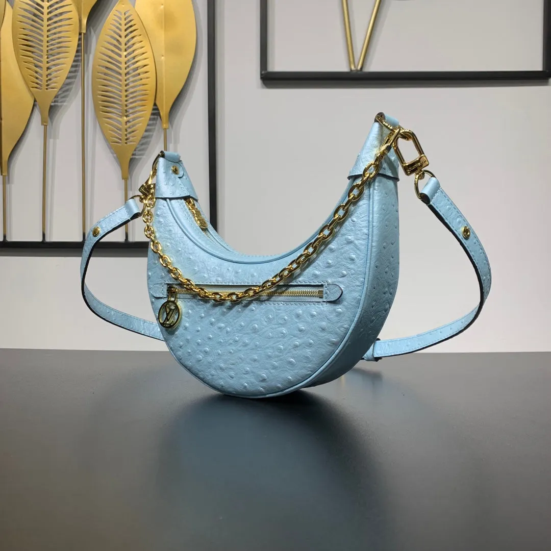 Louis Vuitton LOOP 23 IN POWER BLUE OSTRICH LEATHER GOLD HARDWARE