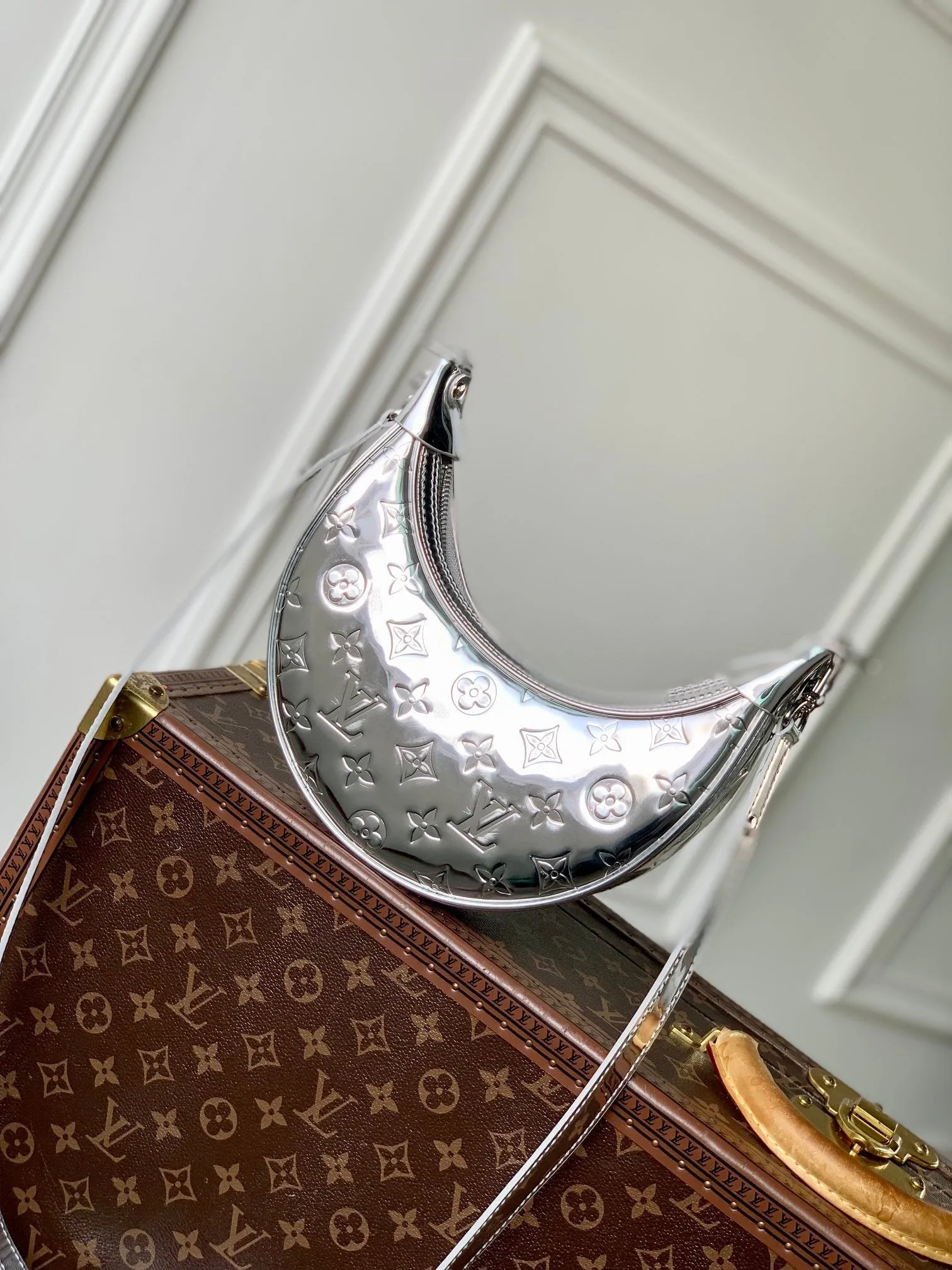 Louis Vuitton LOOP 23 IN SILVER MONOGRAM EMBOSSED CALFSKIN