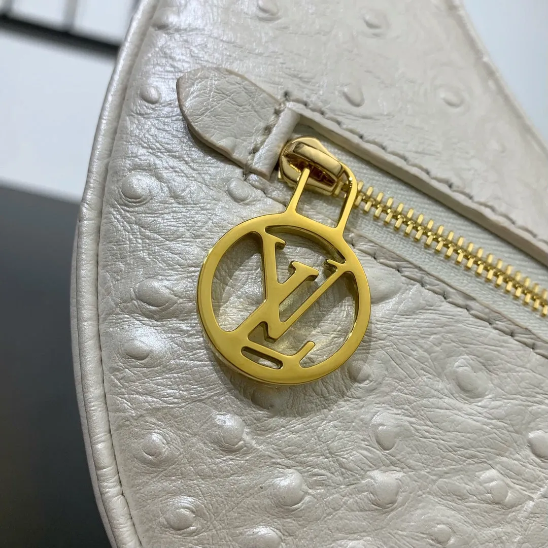 Louis Vuitton LOOP 23 IN WHITE PEARL OSTRICH LEATHER GOLD HARDWARE