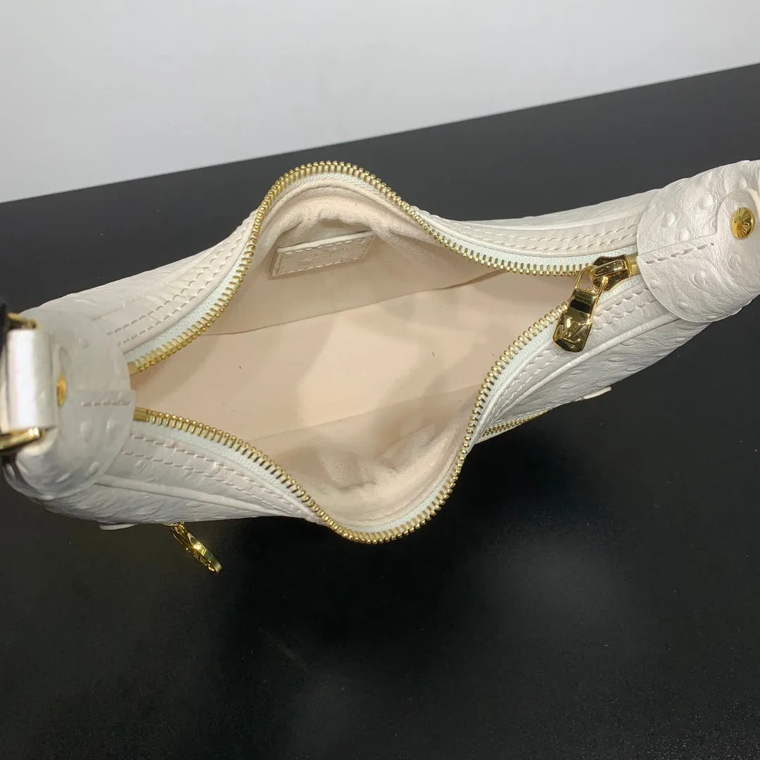 Louis Vuitton LOOP 23 IN WHITE PEARL OSTRICH LEATHER GOLD HARDWARE