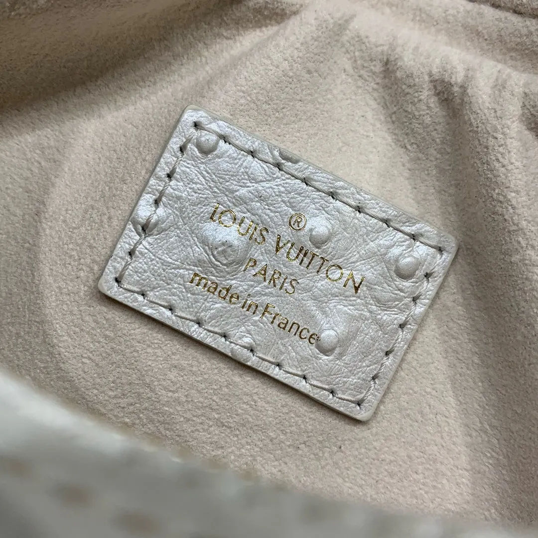 Louis Vuitton LOOP 23 IN WHITE PEARL OSTRICH LEATHER GOLD HARDWARE